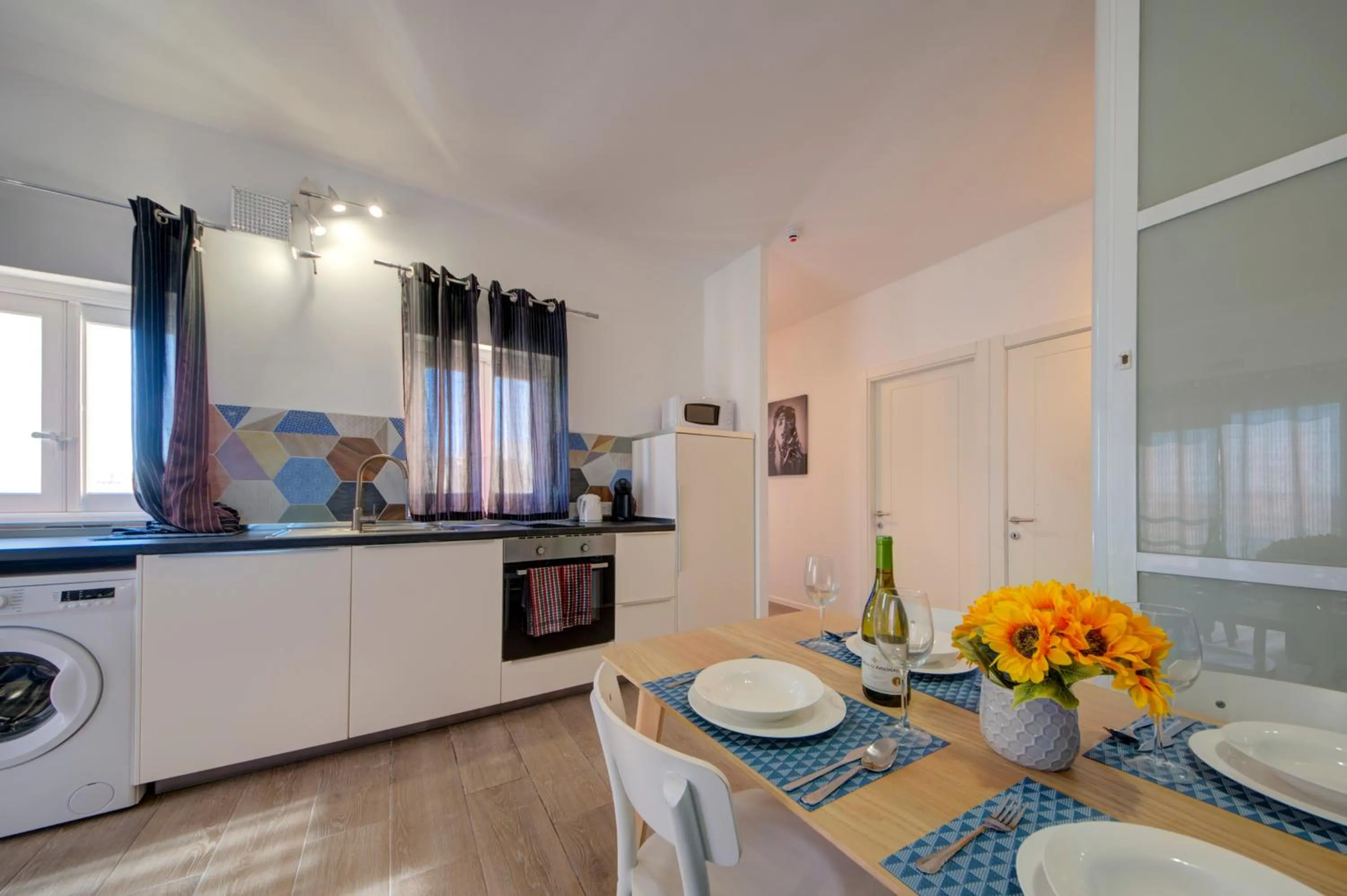 Kitchen or kitchenette in Tritoni Harbour suites - Valletta