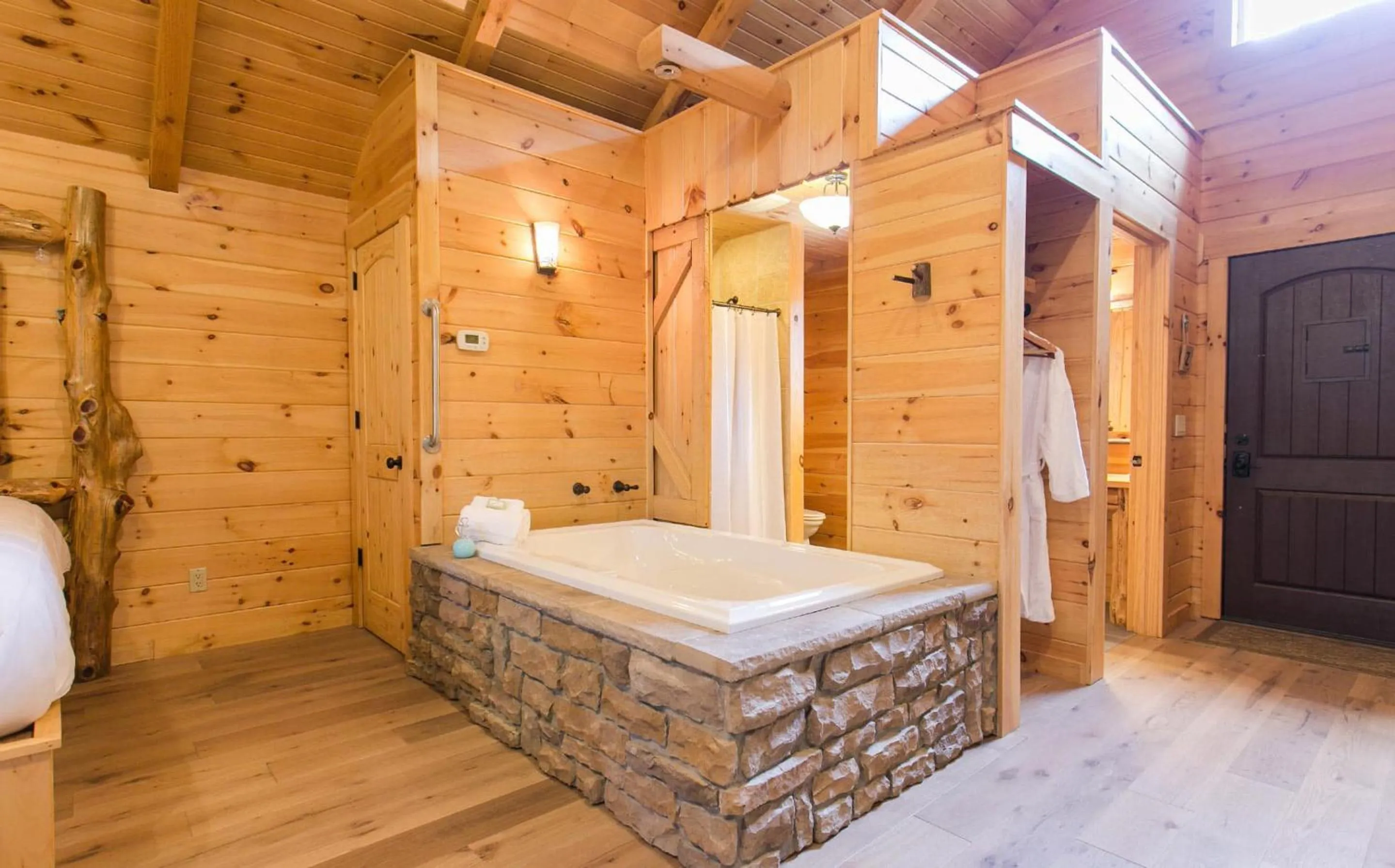 Bathroom in Lofty Willows Treehouse by Amish Country Lodging