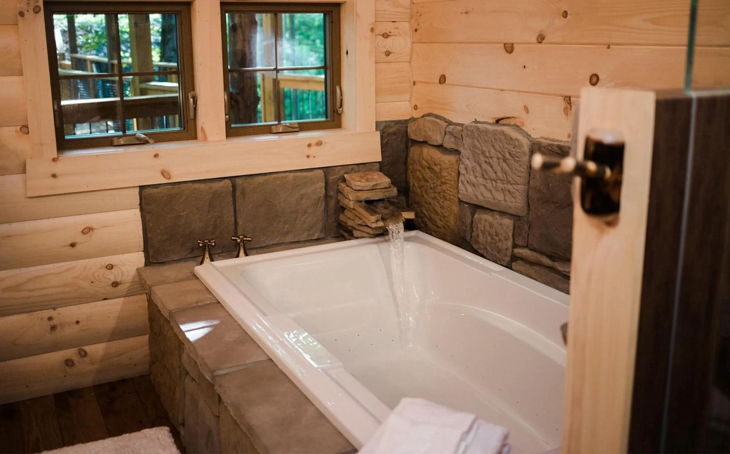 Bathroom in Treehouse #1 by Amish Country Lodging