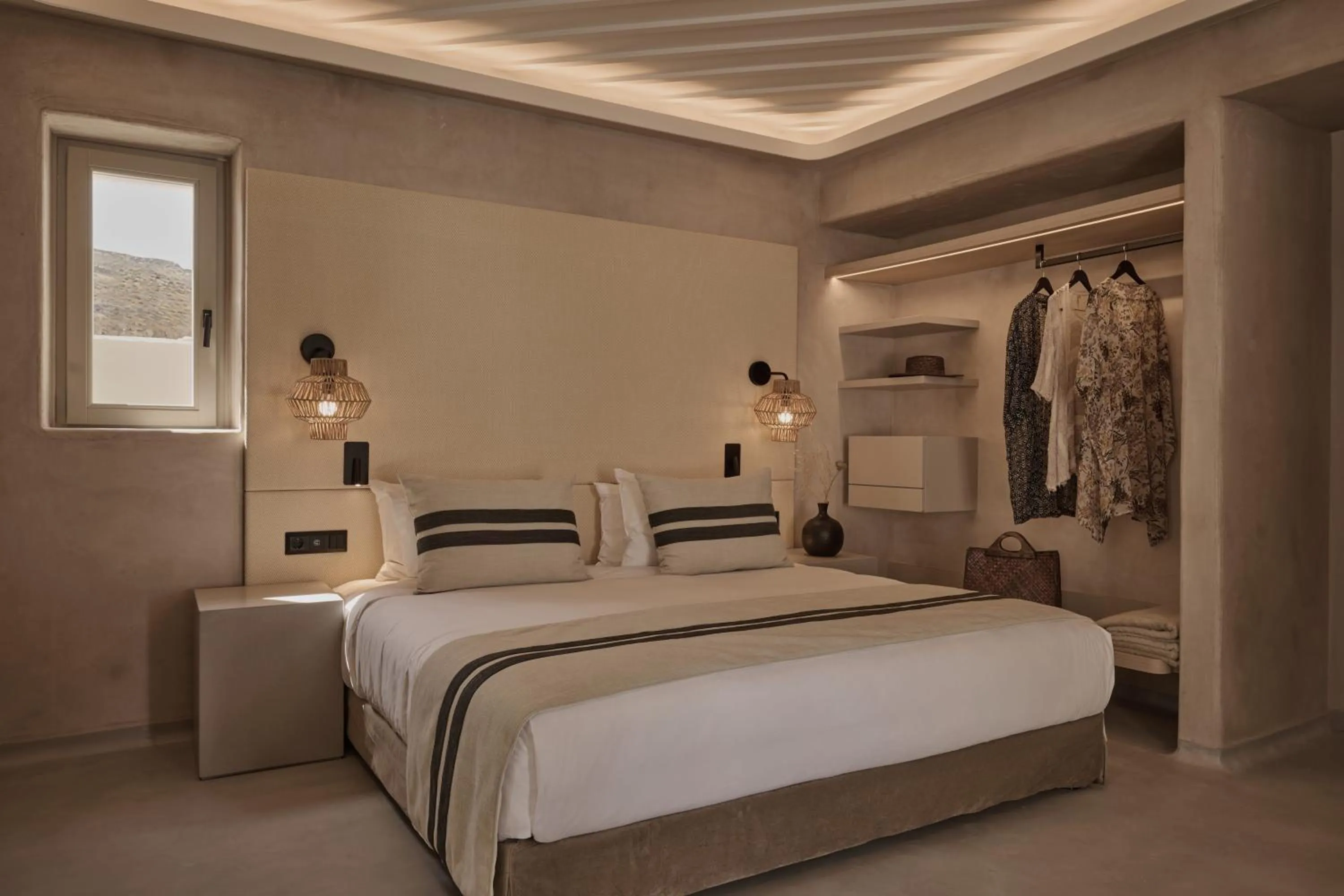 Bed in Yi Hotel Mykonos