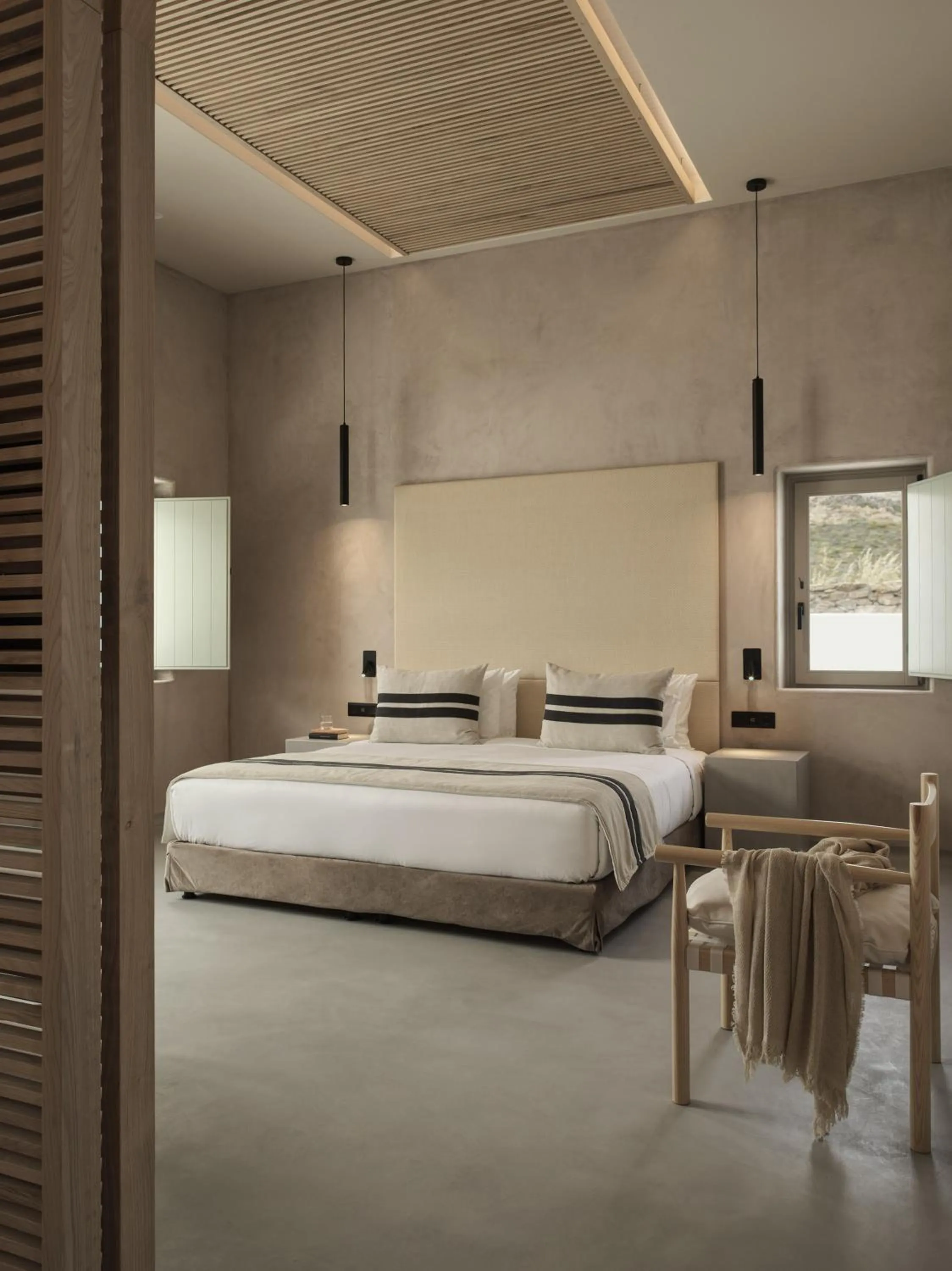 Bed in Yi Hotel Mykonos