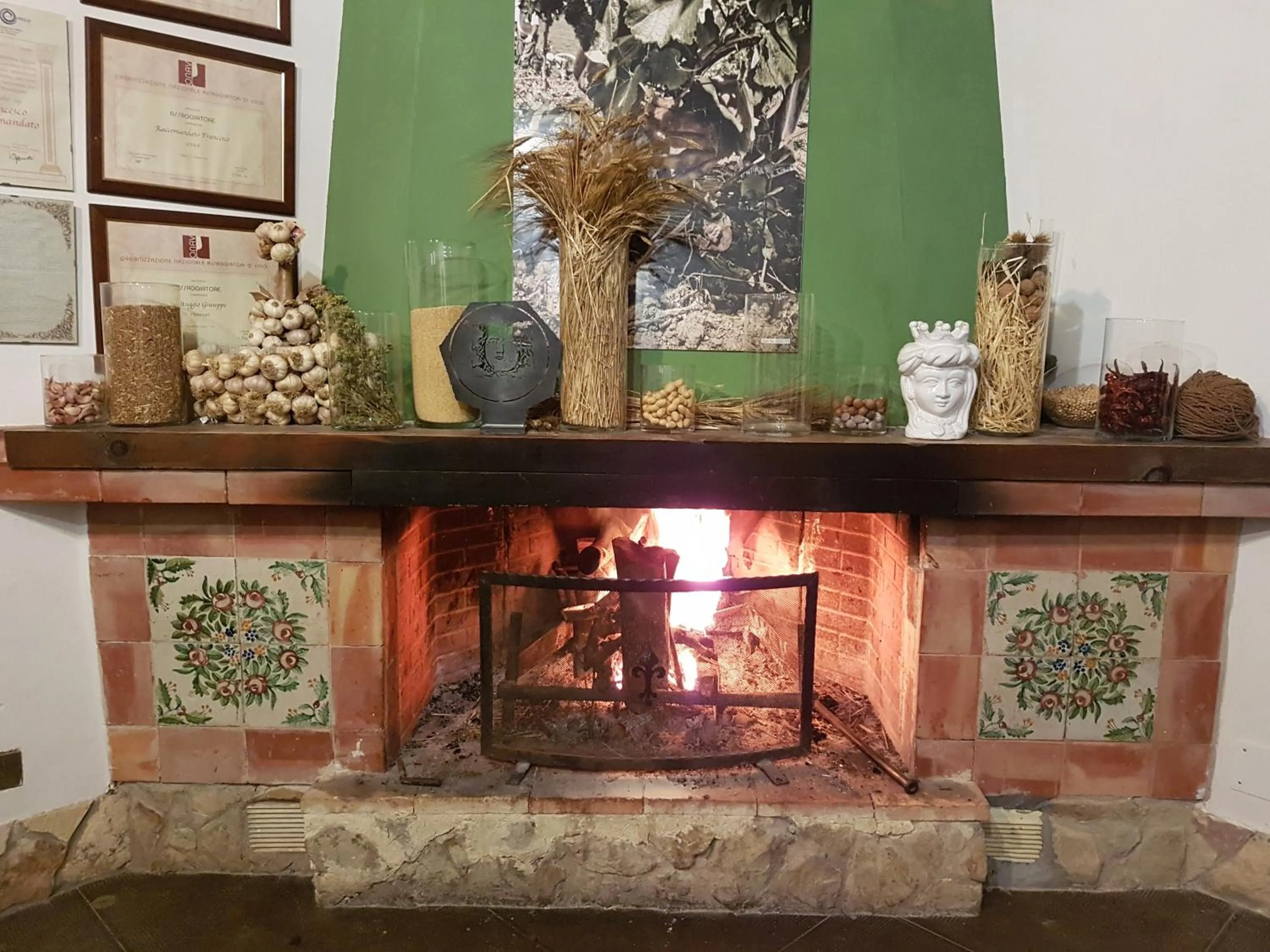fireplace in Agriturismo Vultaggio