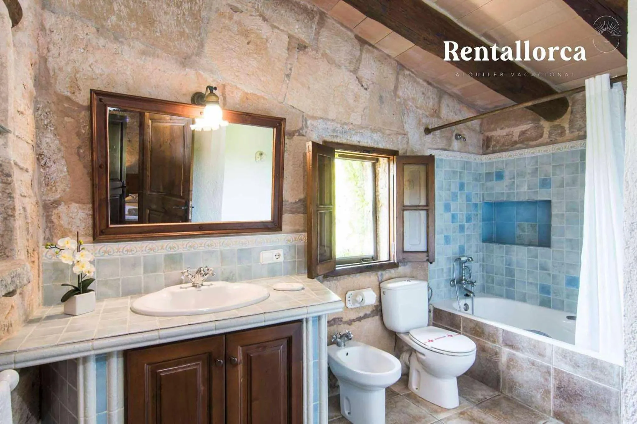 Bathroom in Finca Comteses Petit by Rentallorca