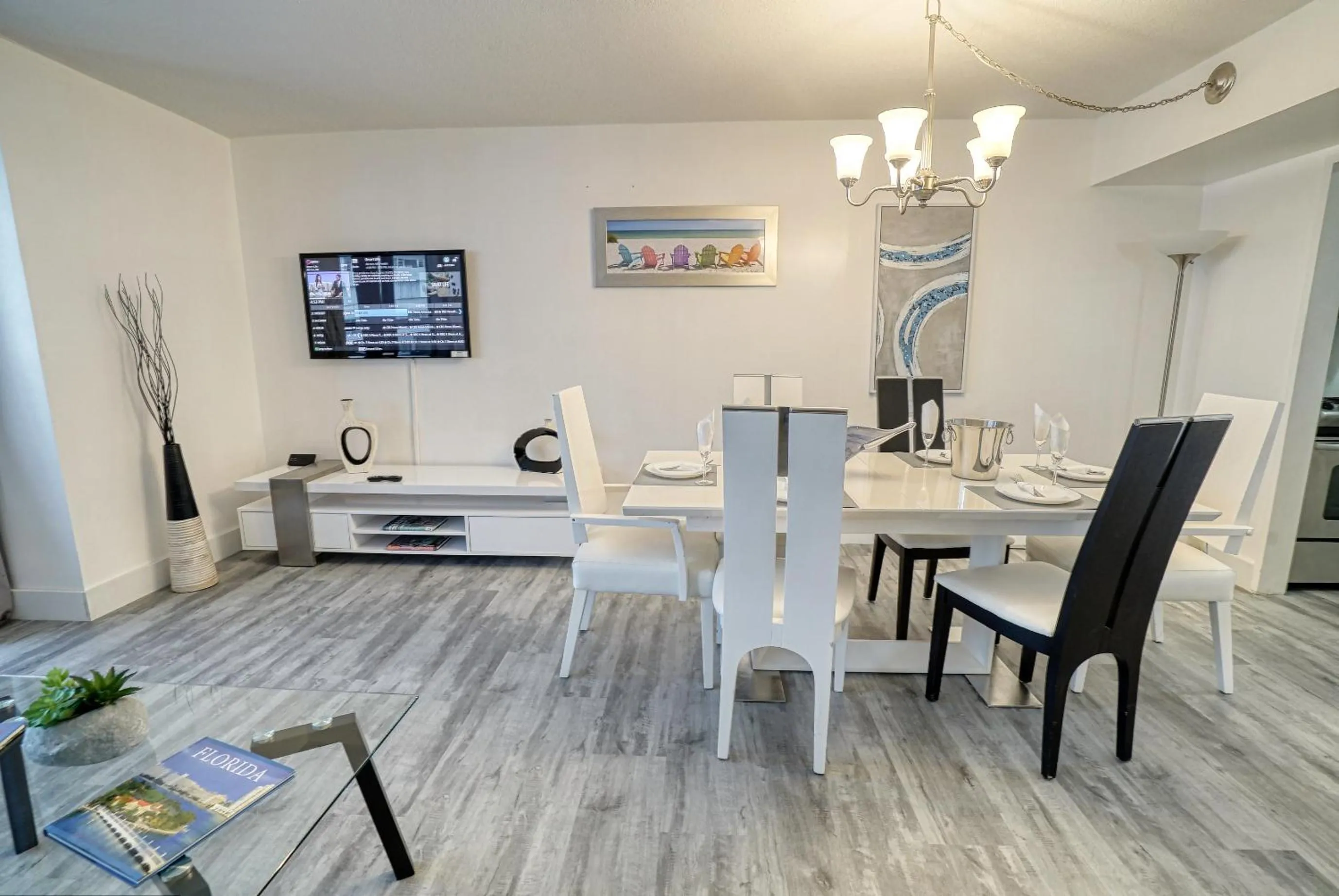 Living room in Deluxe Apartments by South Florida Vacations