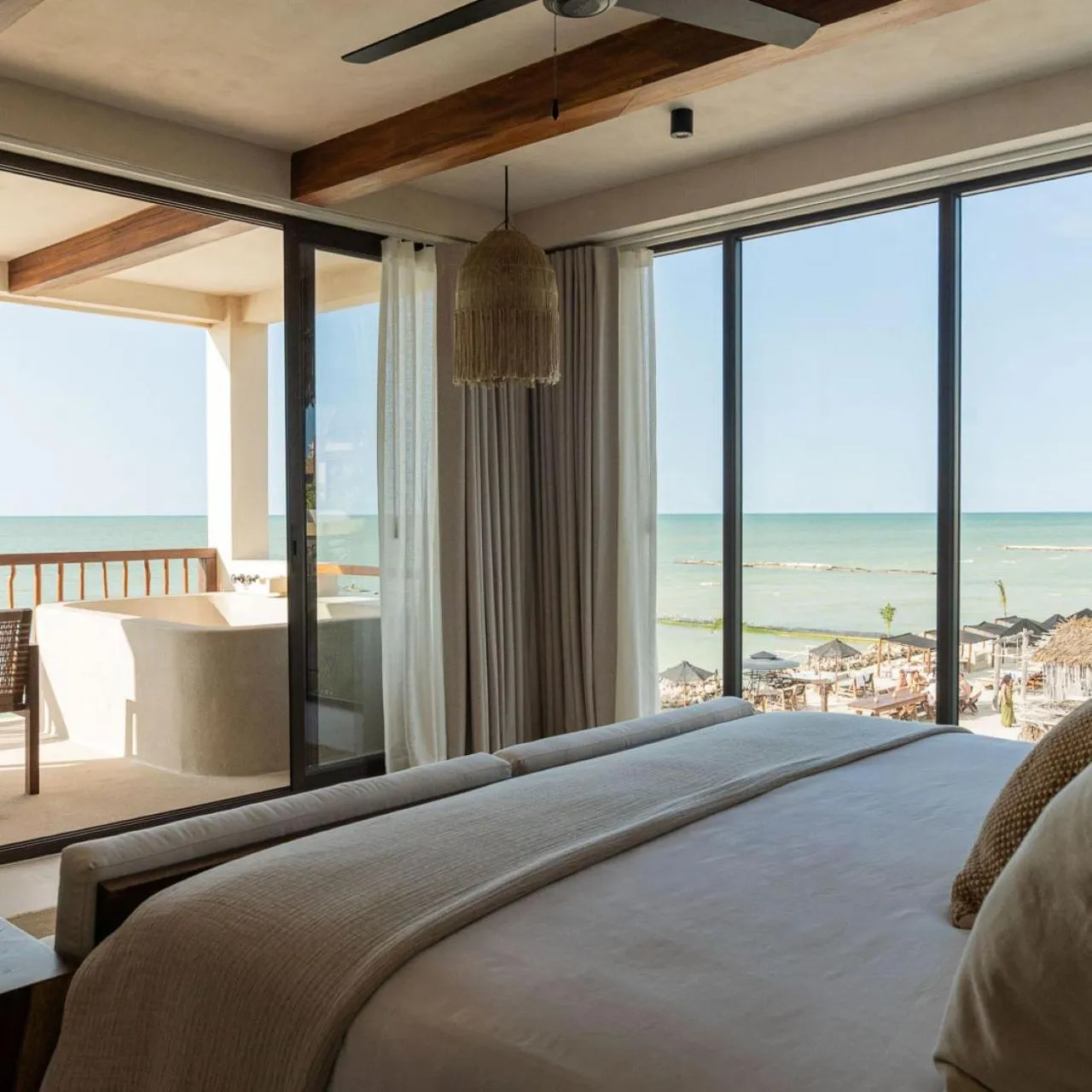 View (from property/room), Bed in Hotel Boutique Casa Muuch Holbox