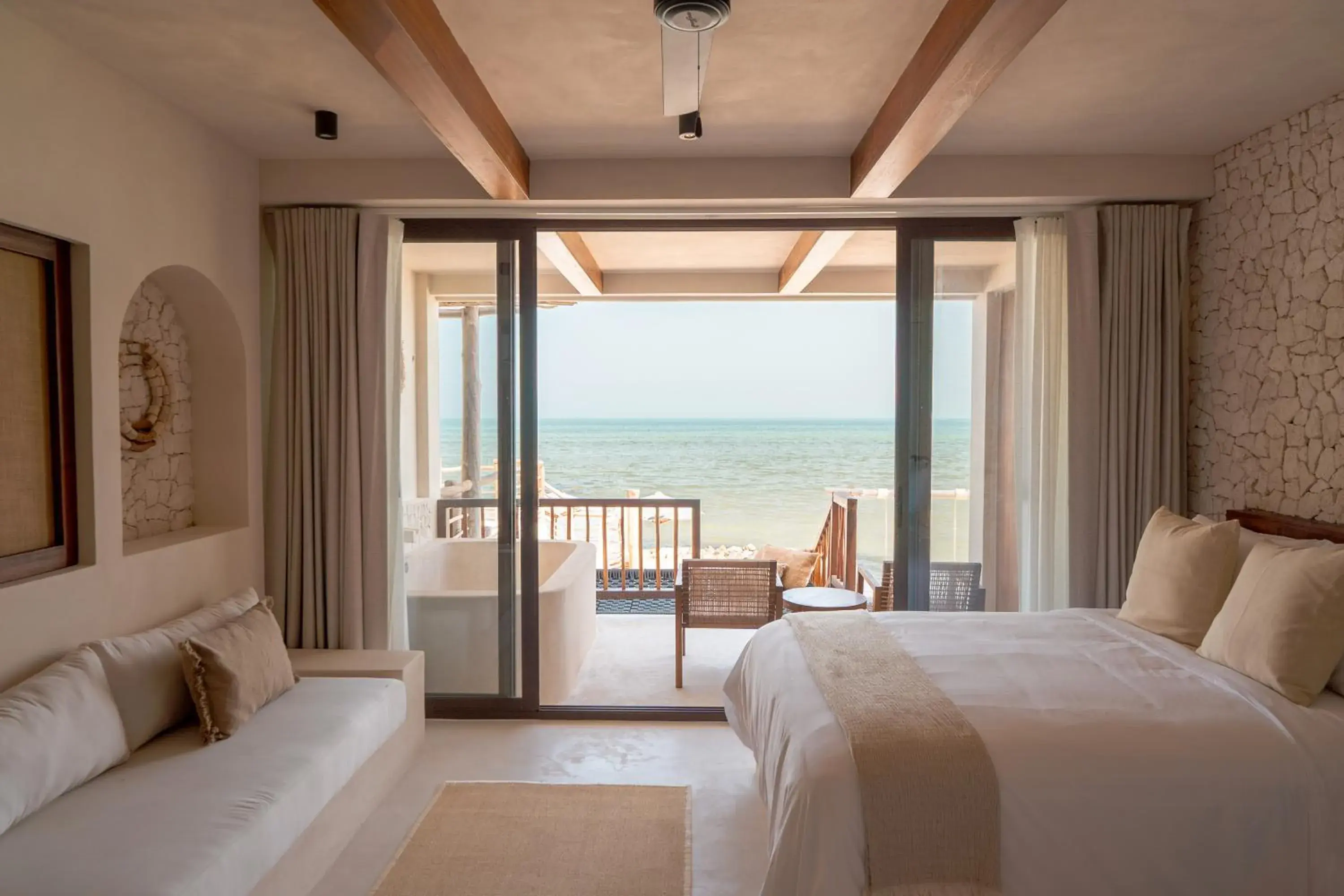 View (from property/room), Bed in Hotel Boutique Casa Muuch Holbox View (from property/room), Bed in Hotel Boutique Casa Muuch Holbox