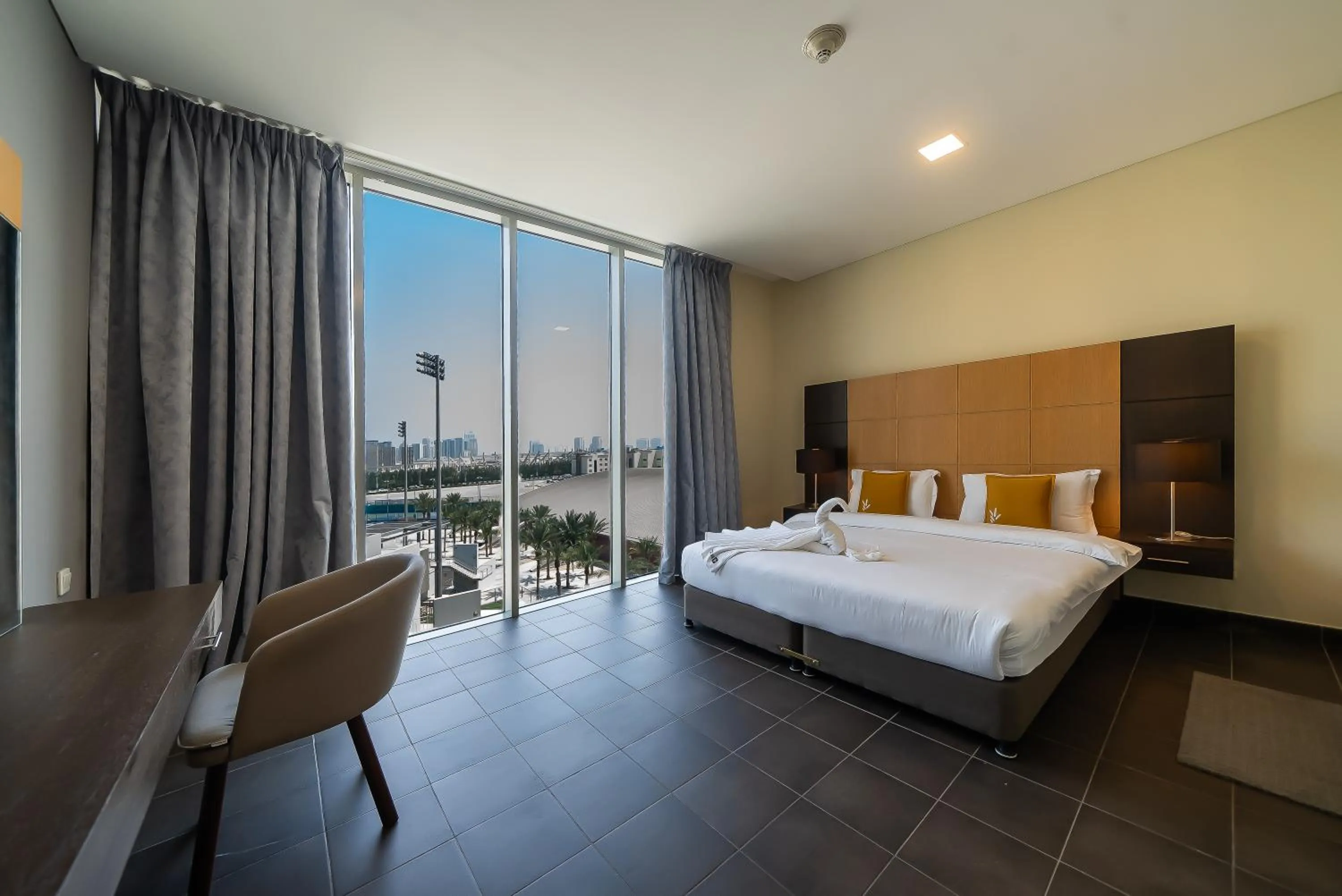 Bed in Emirates Sports Hotel, Dubai Sports City