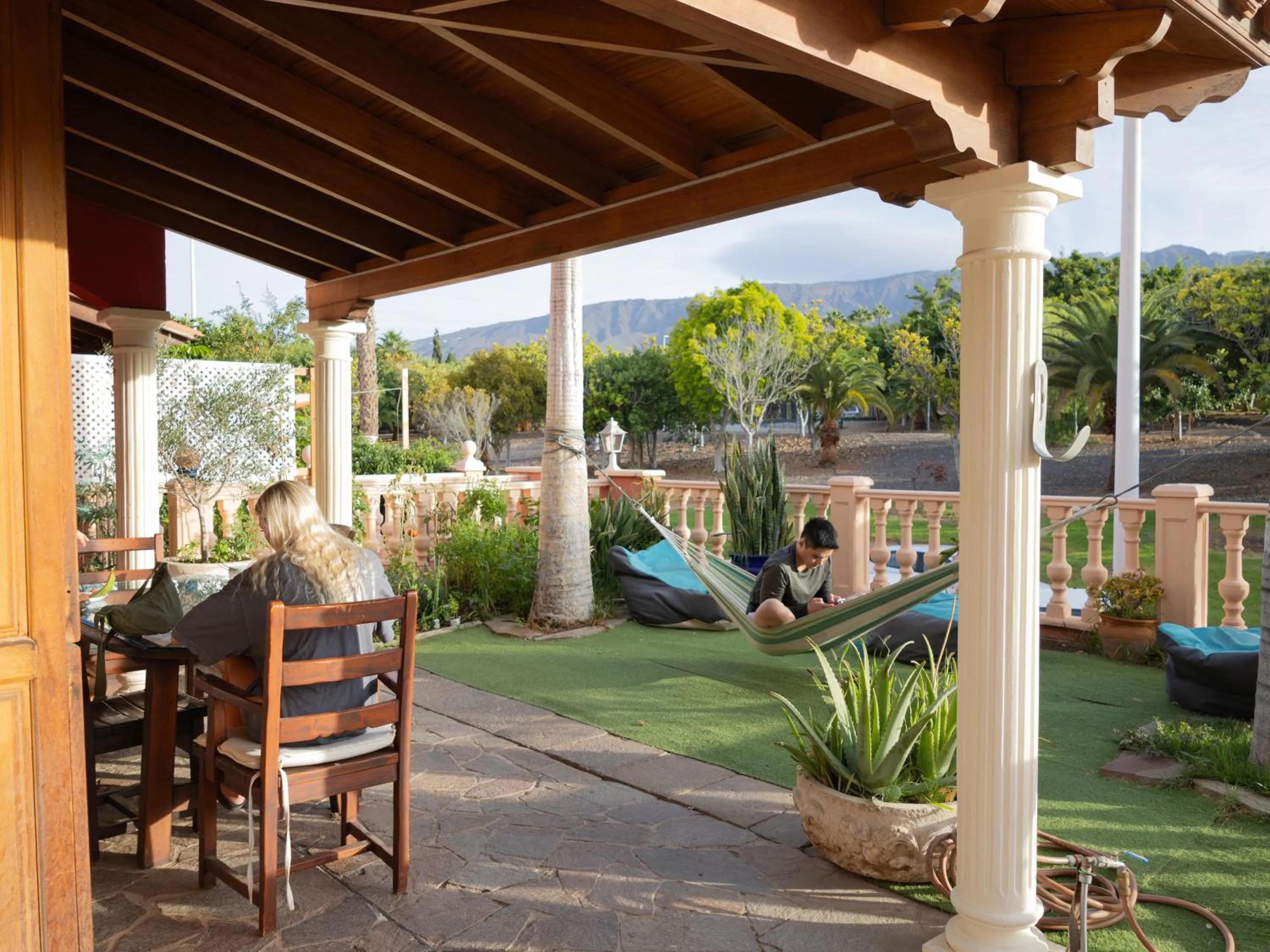 Garden view in Duque Nest Hostel