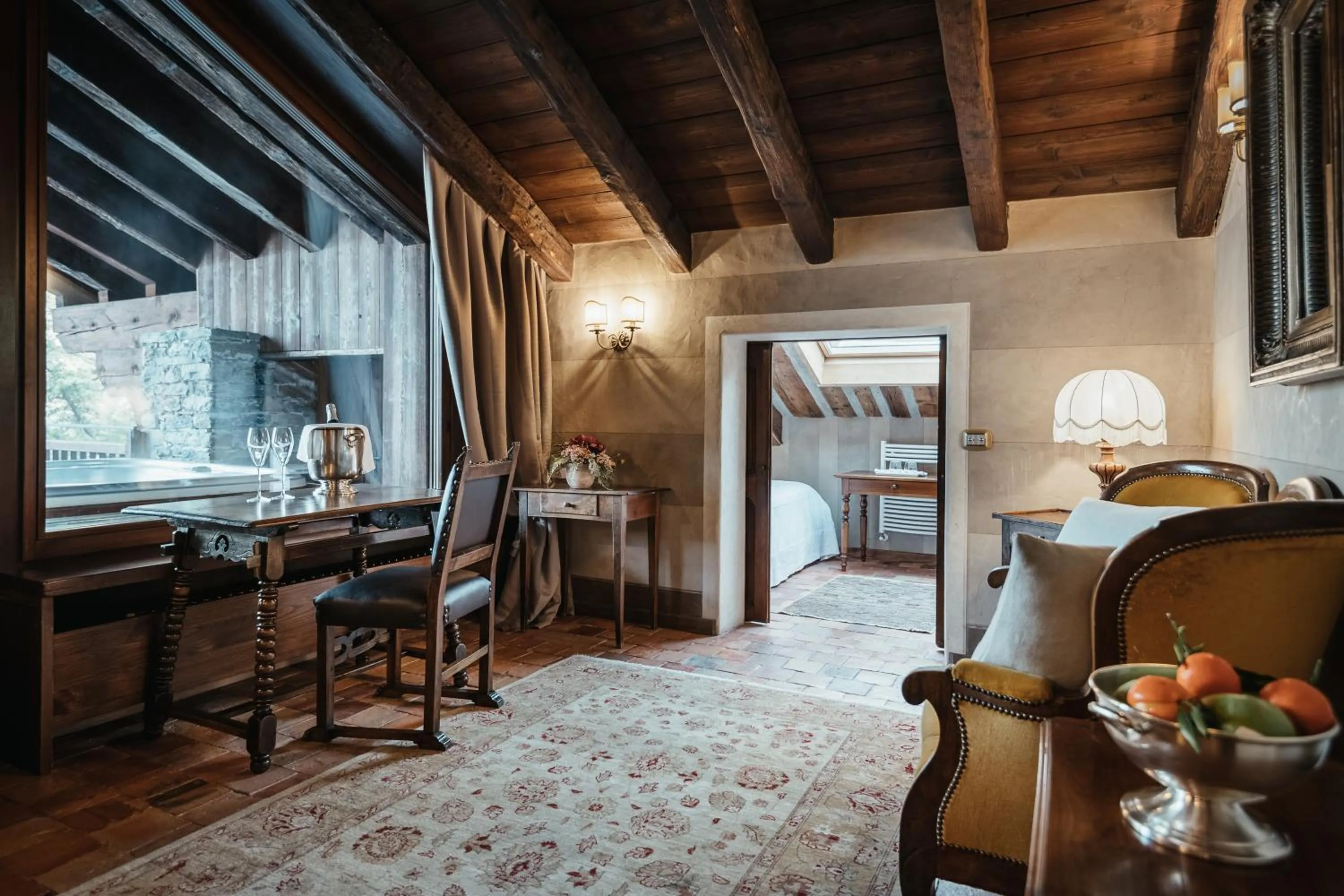 Living room, Bed in Relais Mont Blanc Hotel & Spa