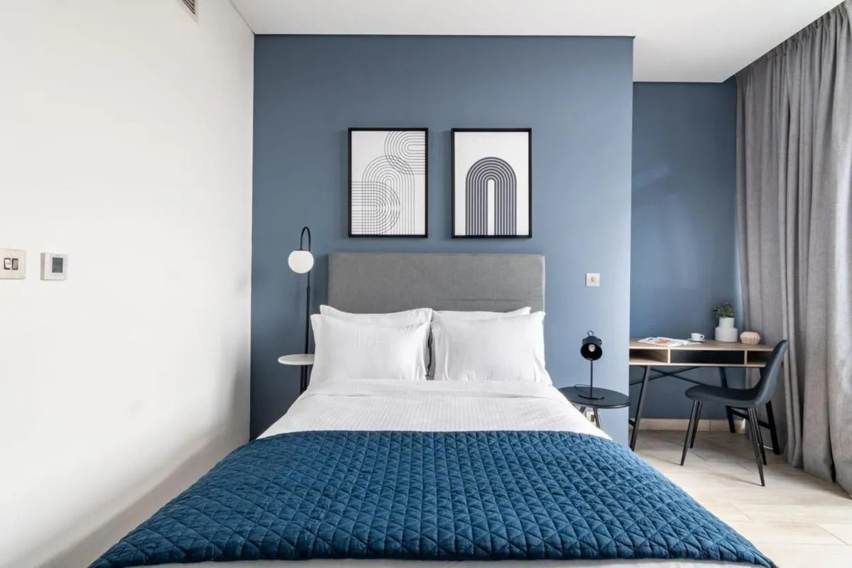 Bedroom, Bed in Silkhaus comfy DIFC studio with Burj Khalifa view