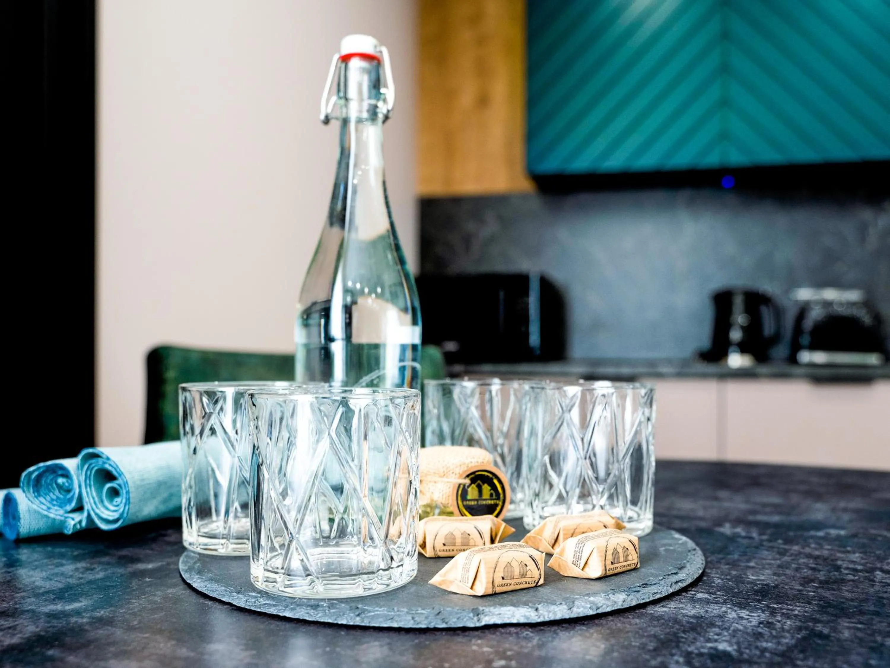 Kitchen or kitchenette in Aparthotel Green Concrete - ekologiczne apartamenty premium ze strefą Wellness