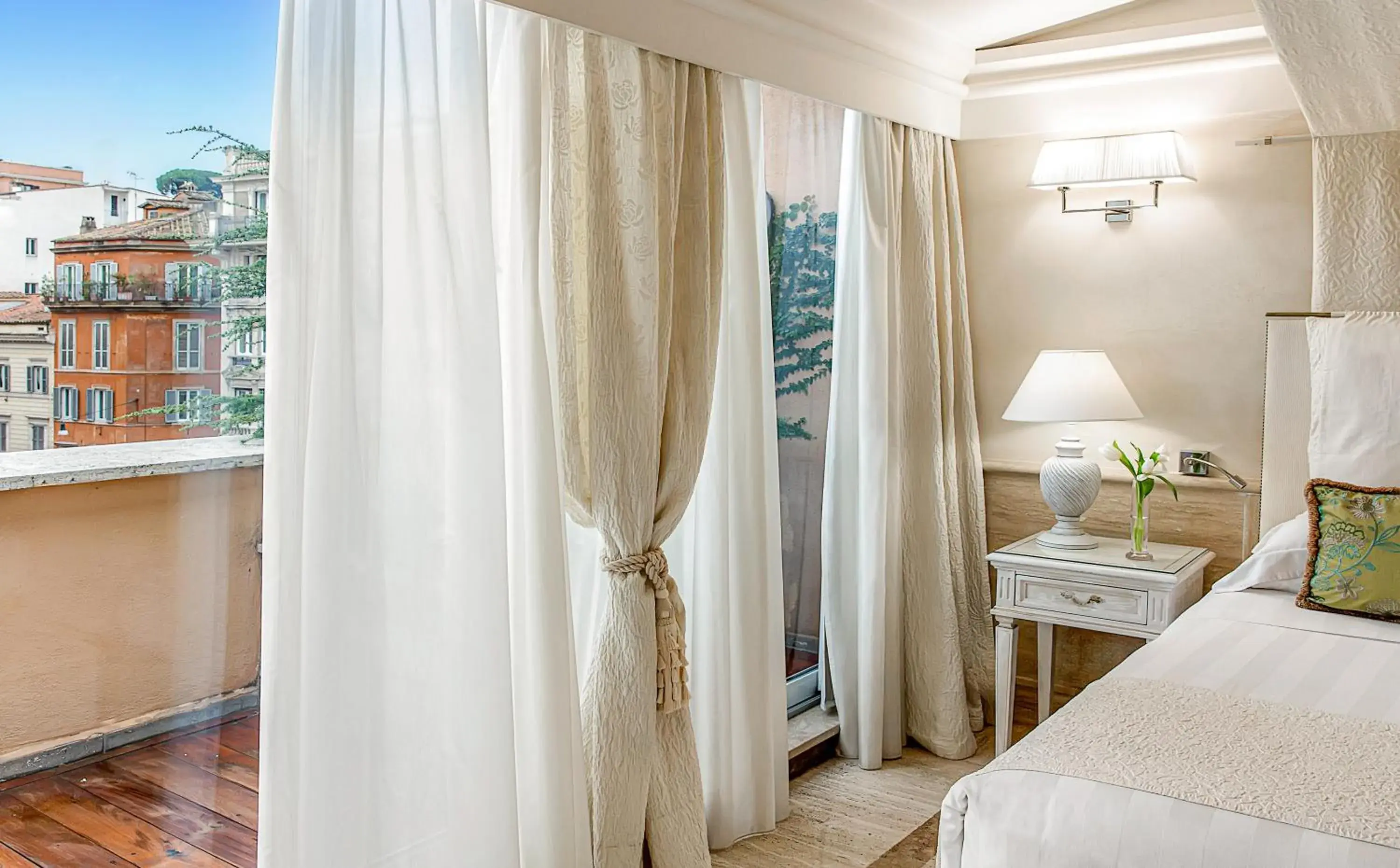 View (from property/room), Bed in Hotel Barocco View (from property/room), Bed in Hotel Barocco