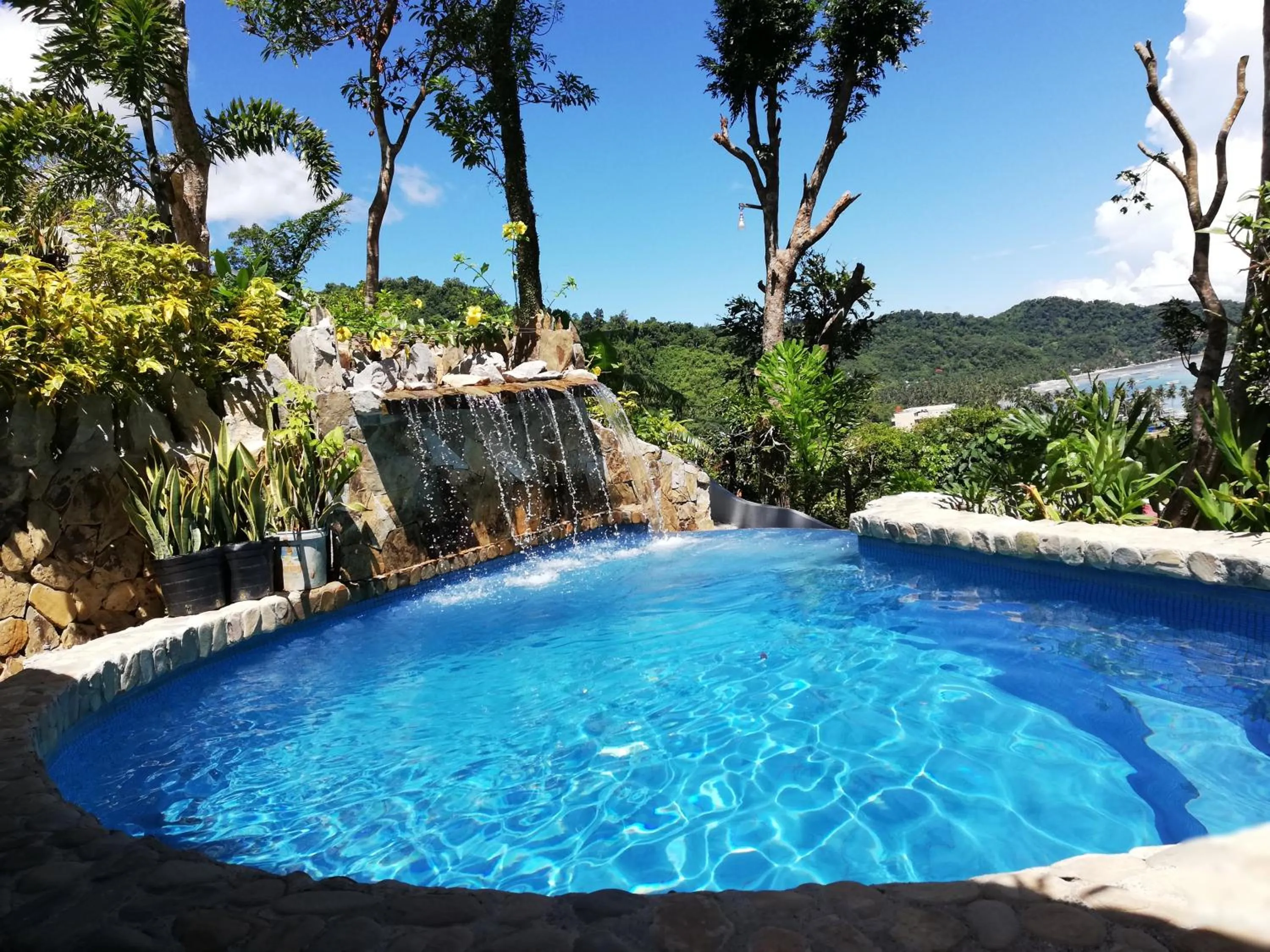 Pool view in El Nido Viewdeck Cottages