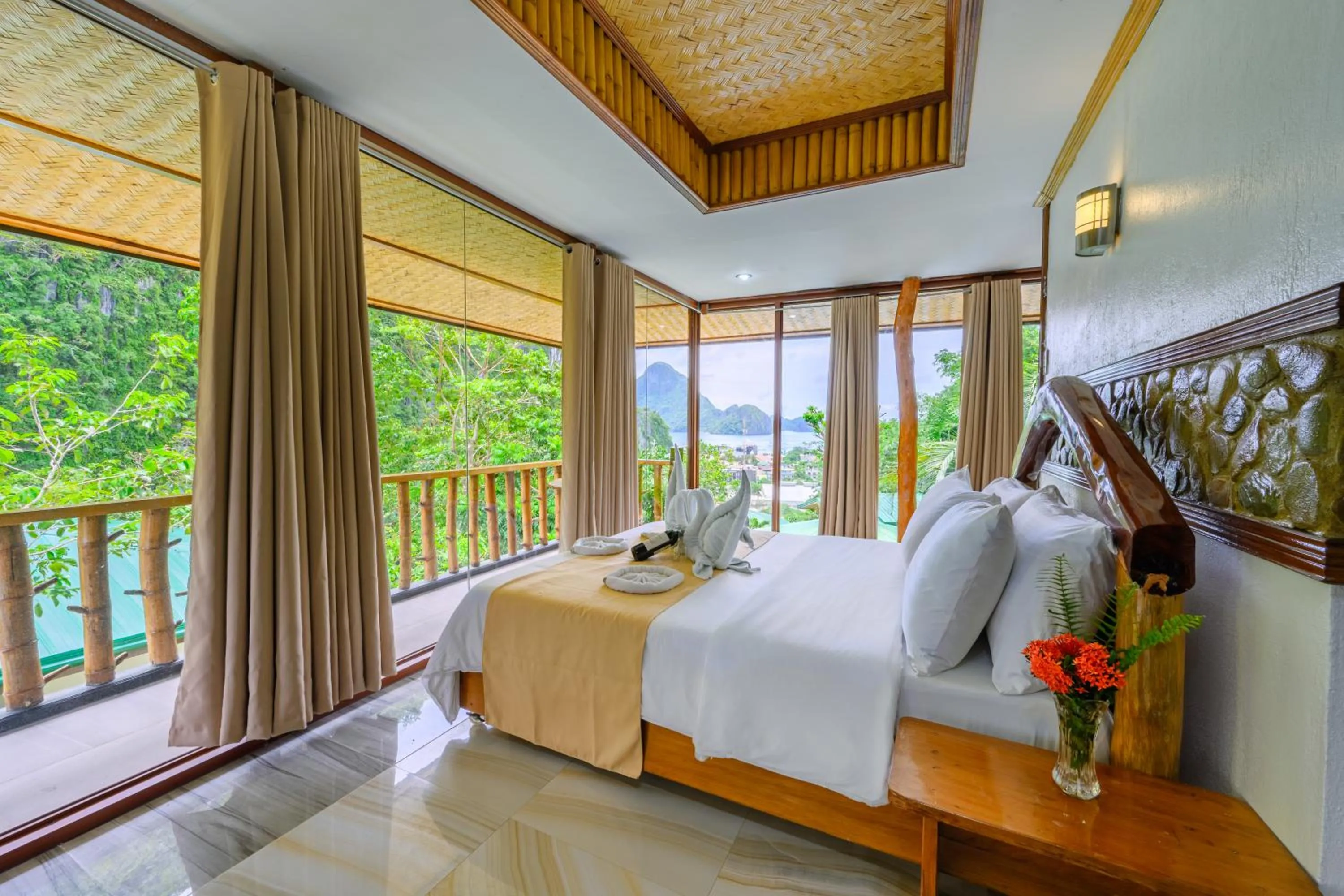 Bedroom, Bed in El Nido Viewdeck Cottages