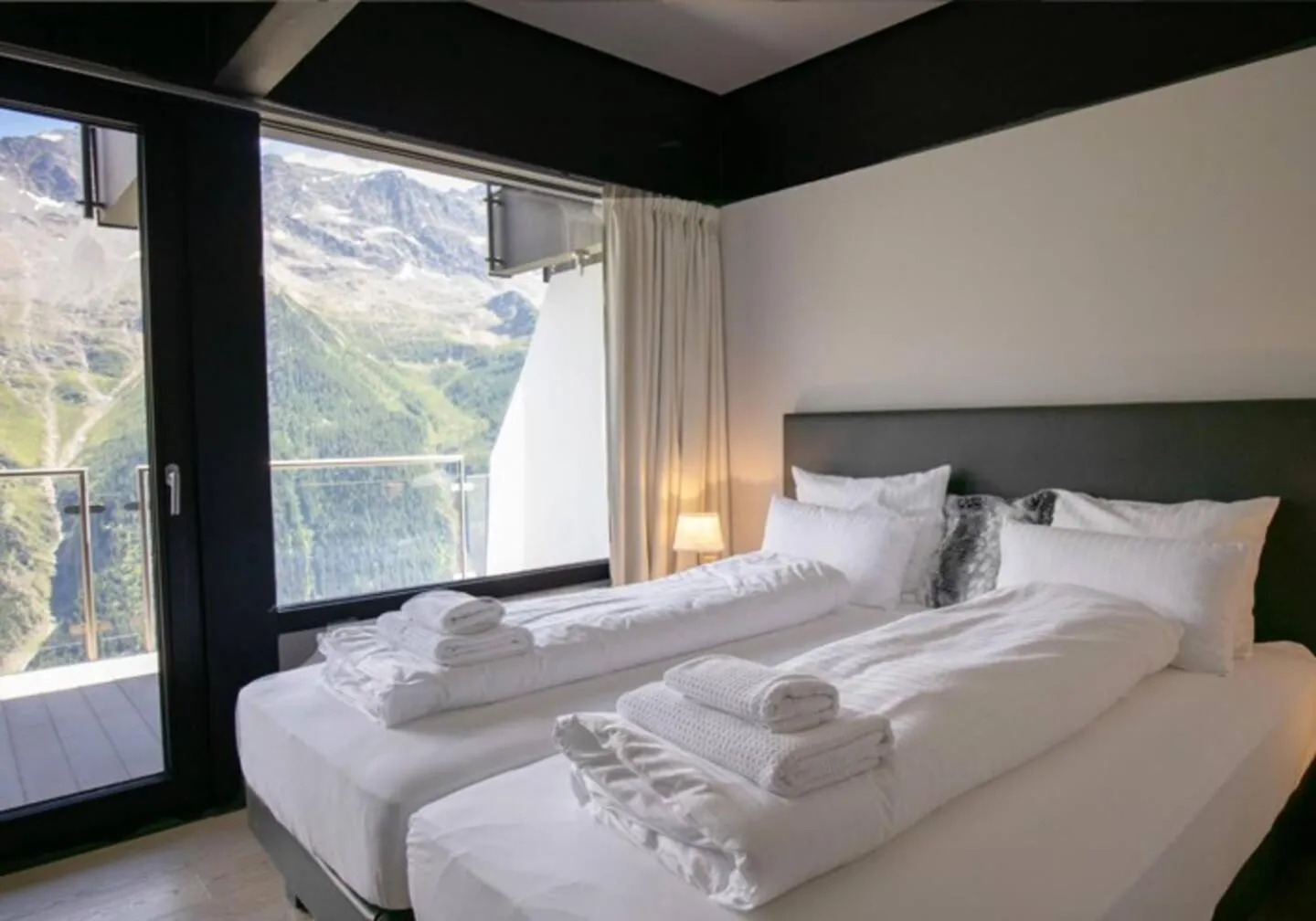 Bed in Lauchernalp Resort Residences