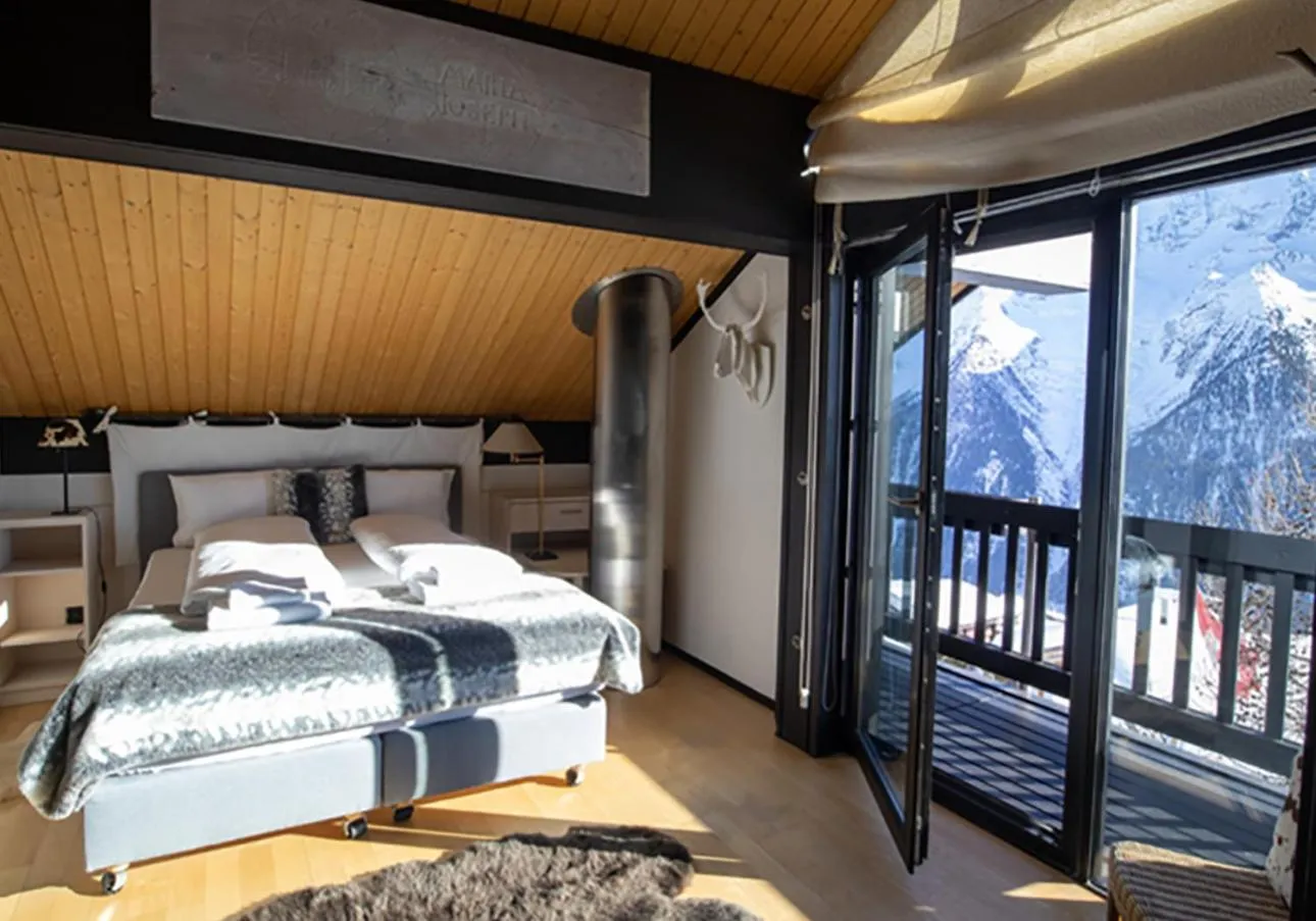 Bed in Lauchernalp Resort Residences