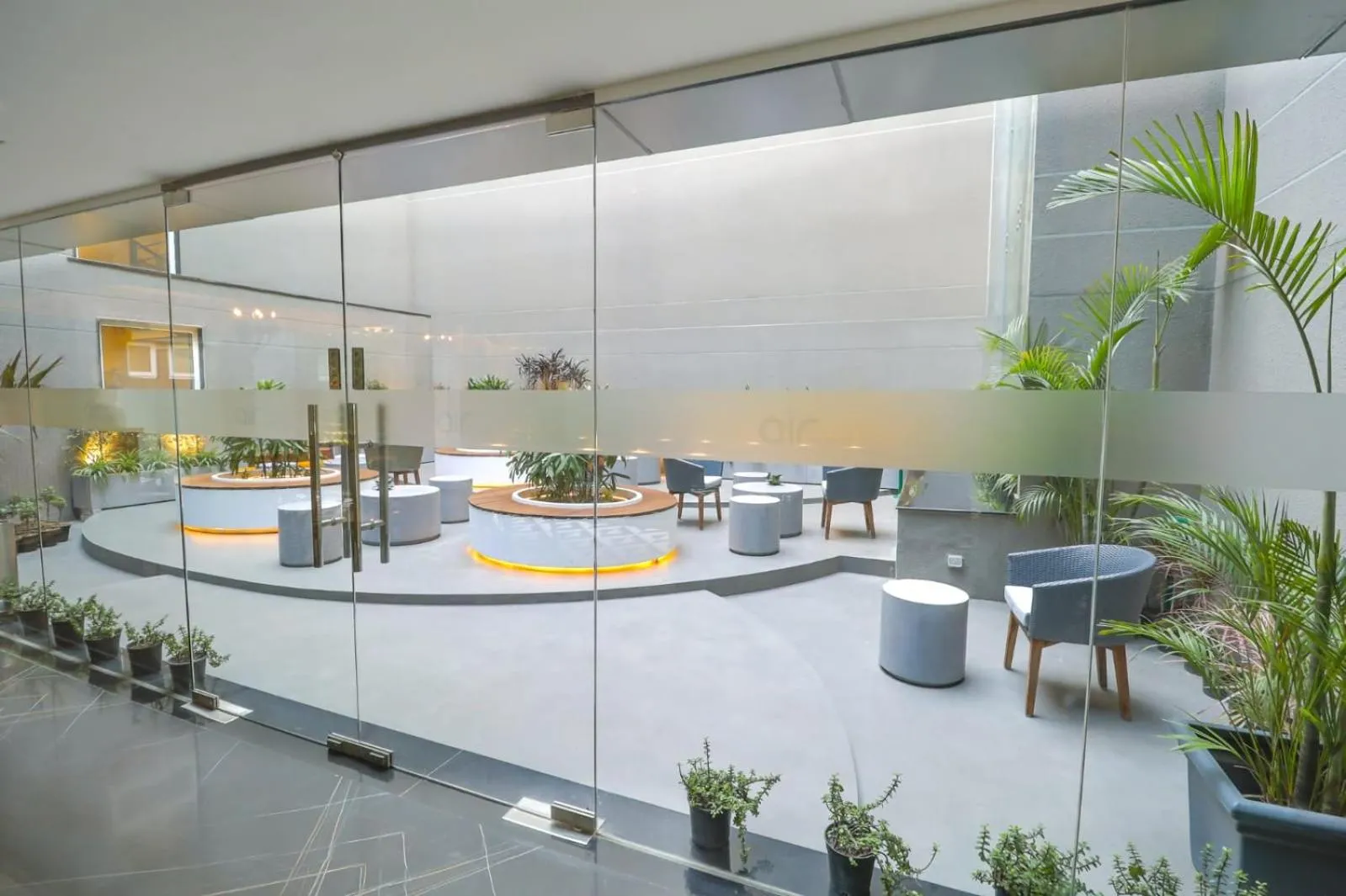 Seating area in AIR by Ahuja Residences