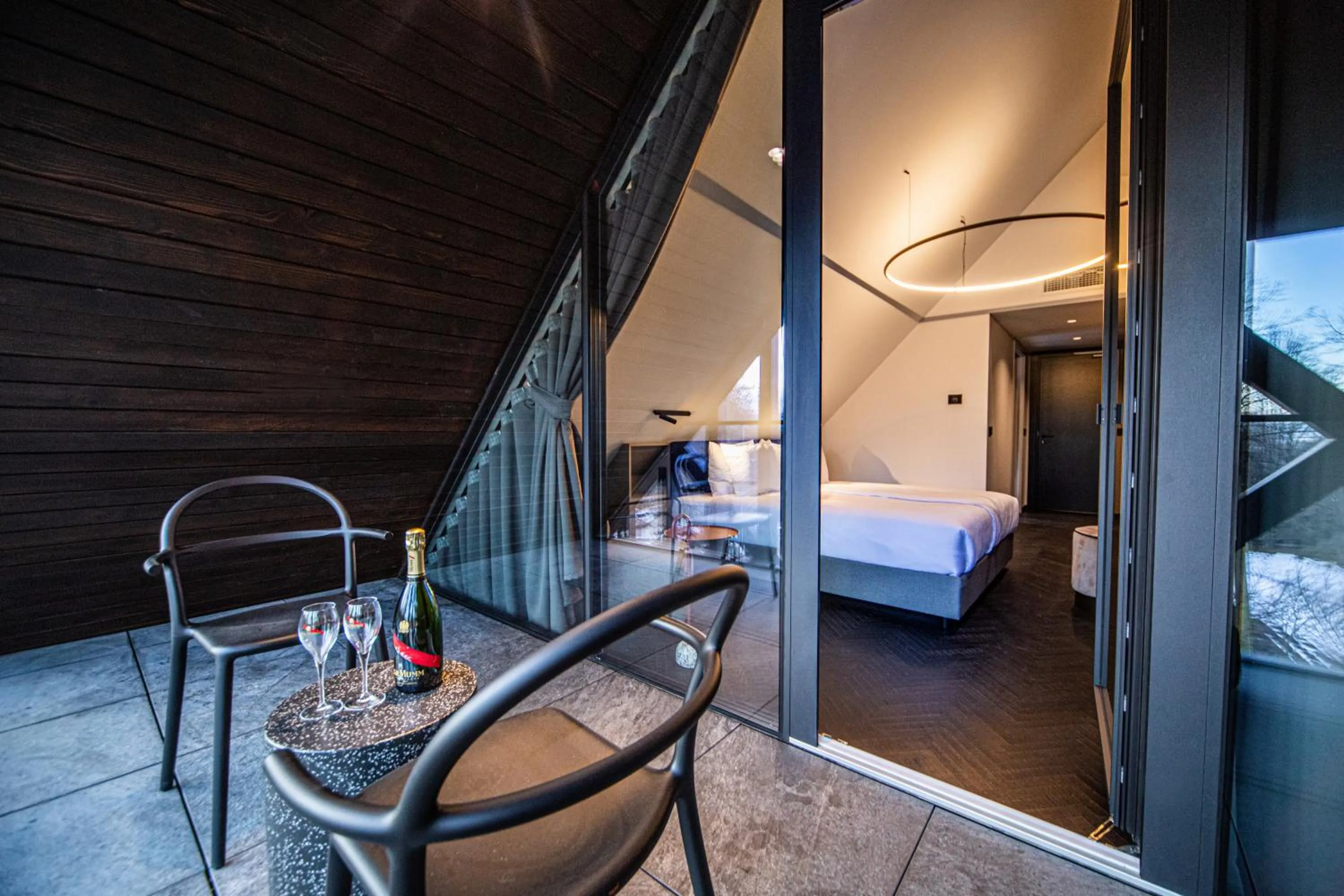 Balcony/Terrace, Bed in Hotel Čad