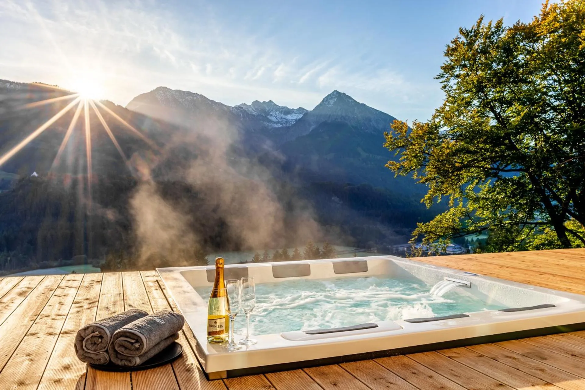 Hot Tub in Hotel Bergflair
