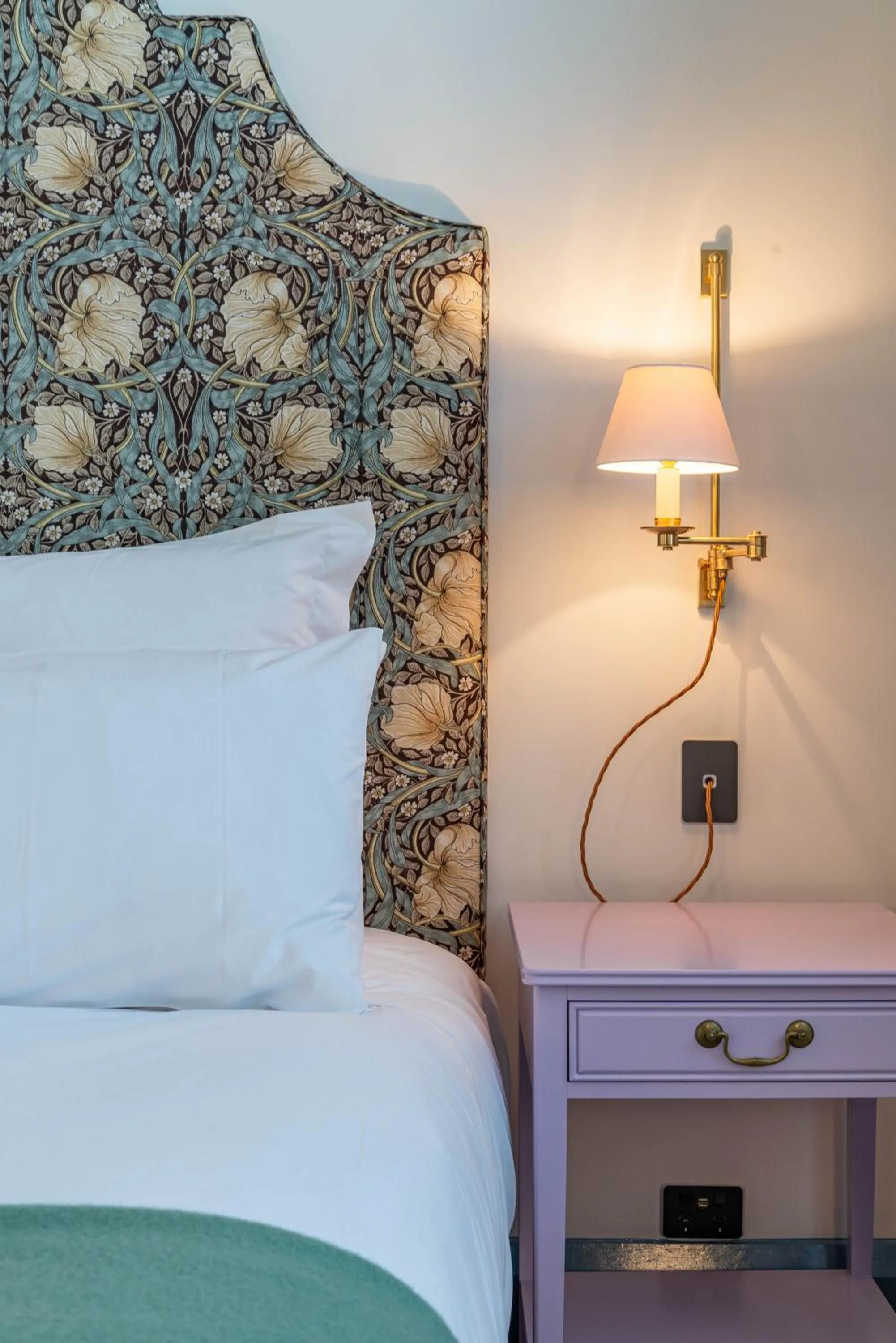 Decorative detail, Bed in The Observatory Hotel Christchurch