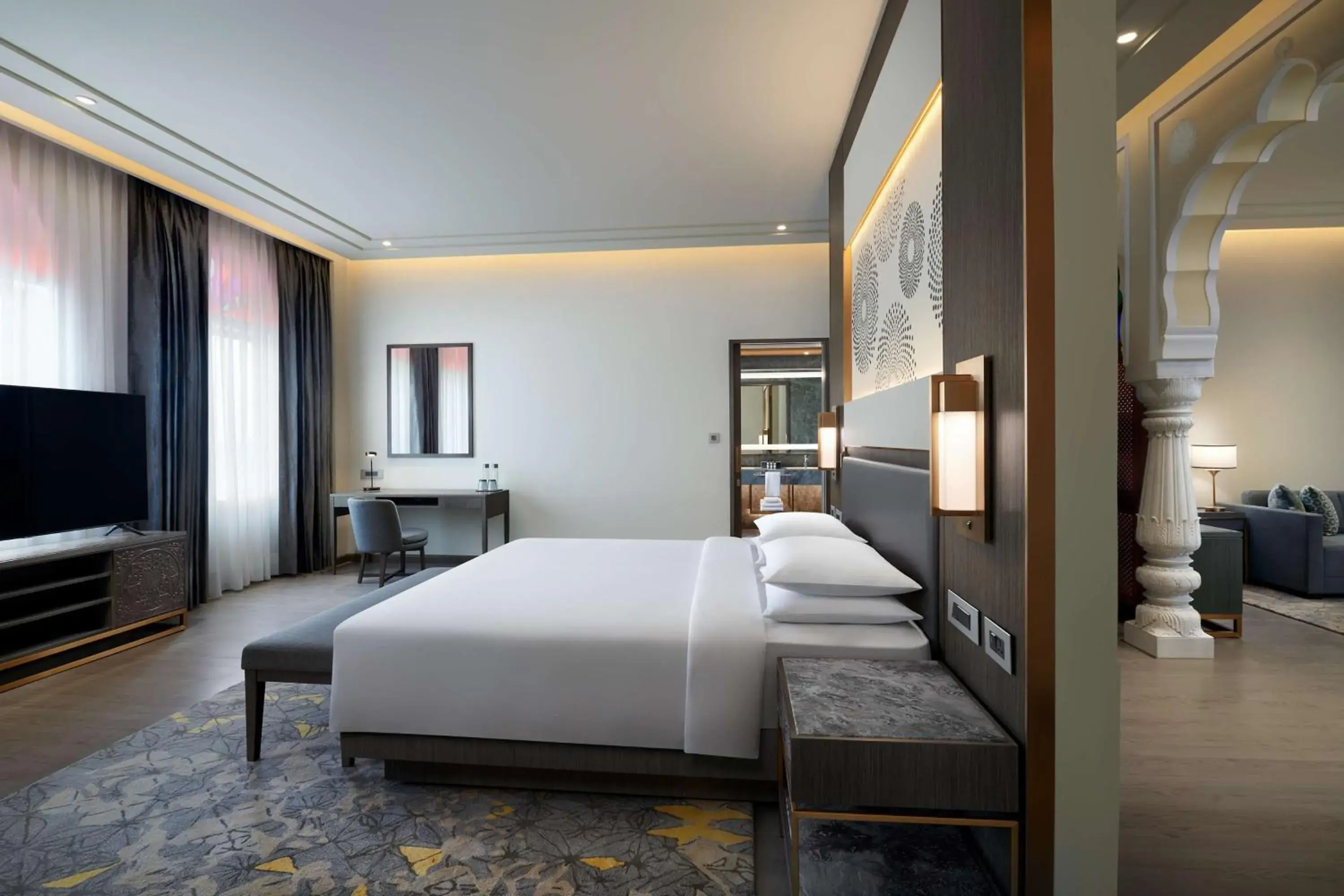Photo of the whole room, Bed in Hyatt Regency Jaipur Mansarovar Photo of the whole room, Bed in Hyatt Regency Jaipur Mansarovar