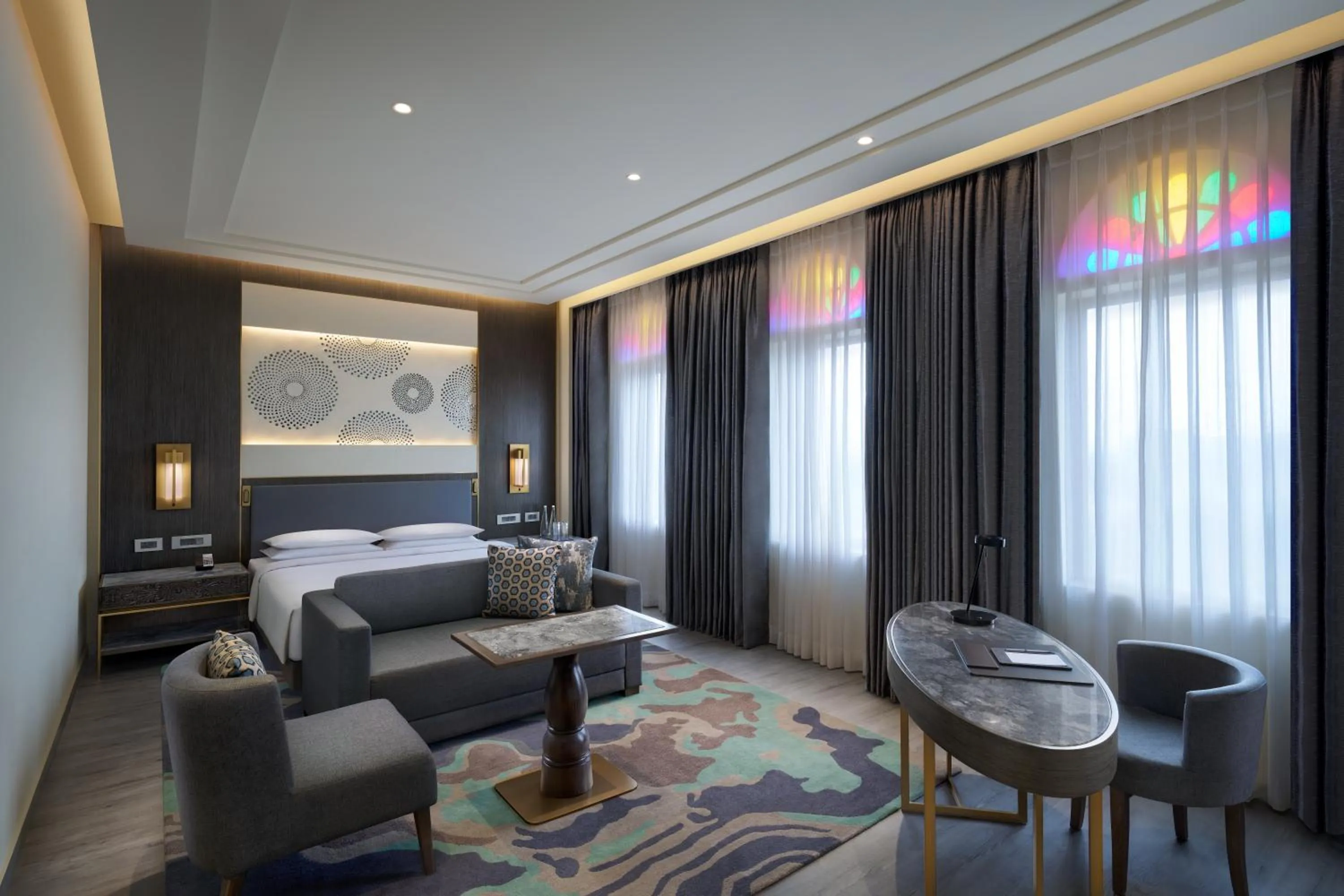 Bed in Hyatt Regency Jaipur Mansarovar