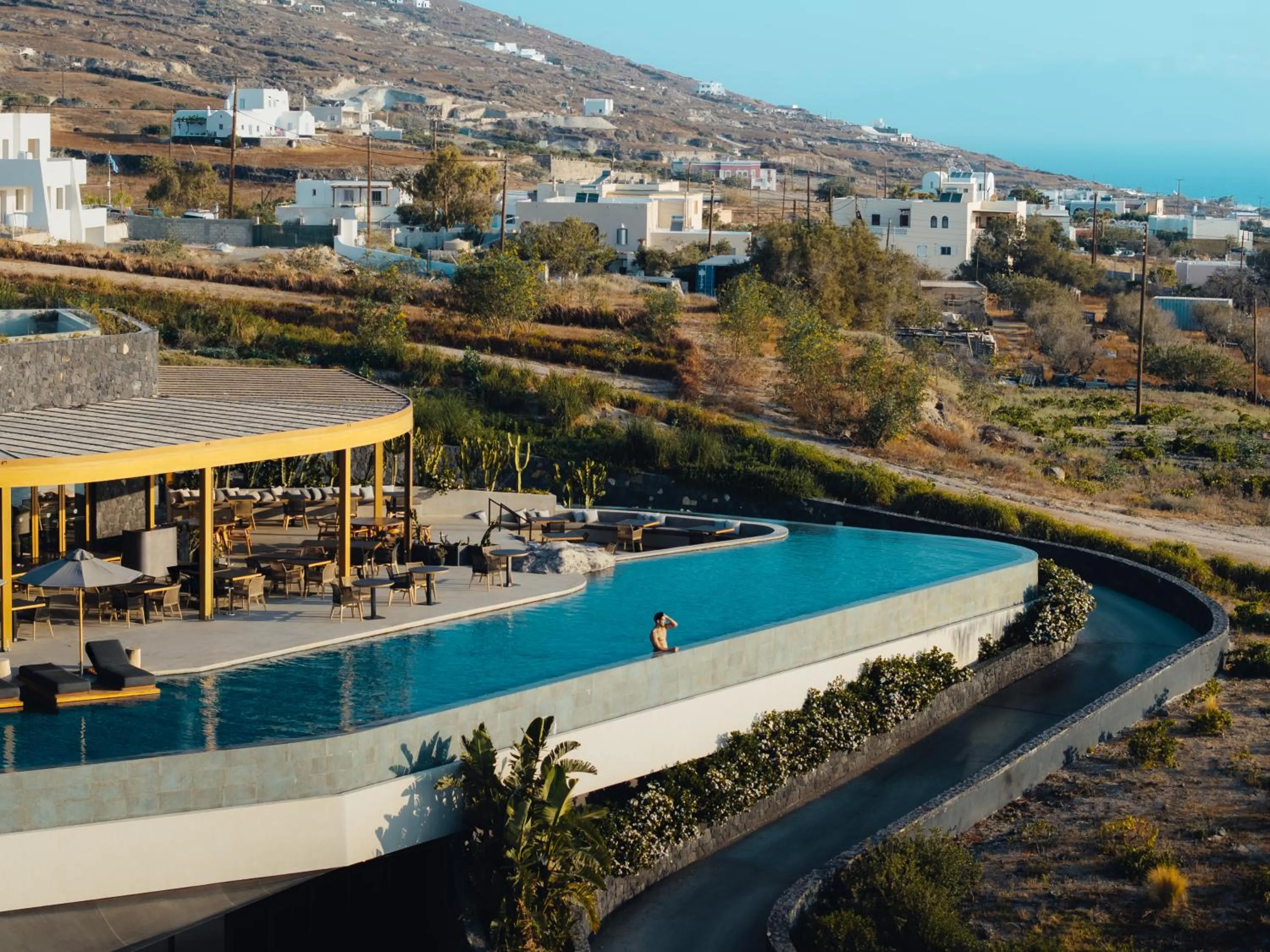 Swimming pool in Magma Resort Santorini, In The Unbound Collection By Hyatt
