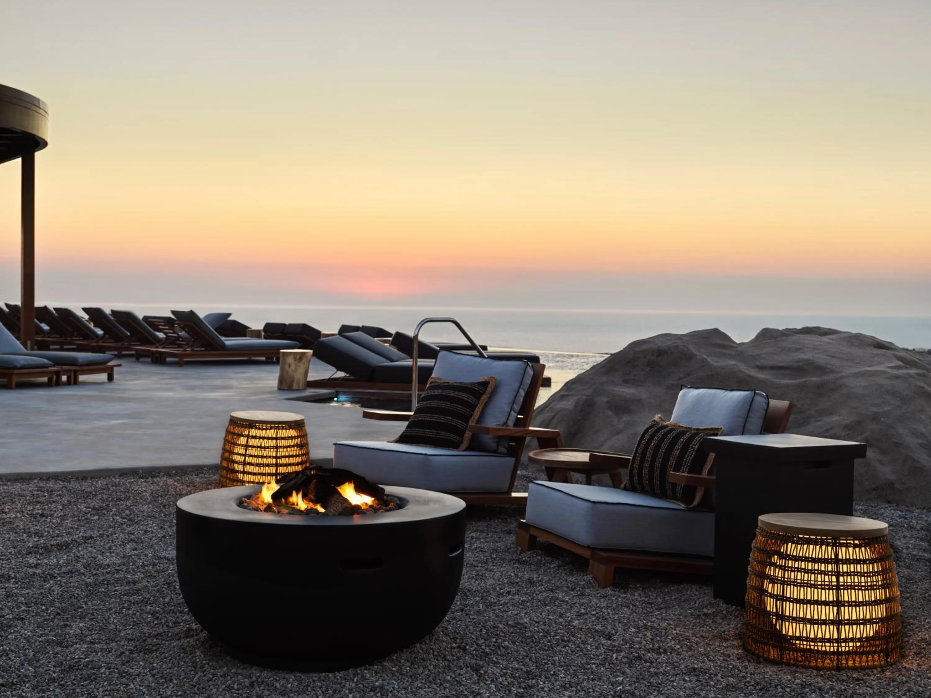 Patio in Magma Resort Santorini, In The Unbound Collection By Hyatt