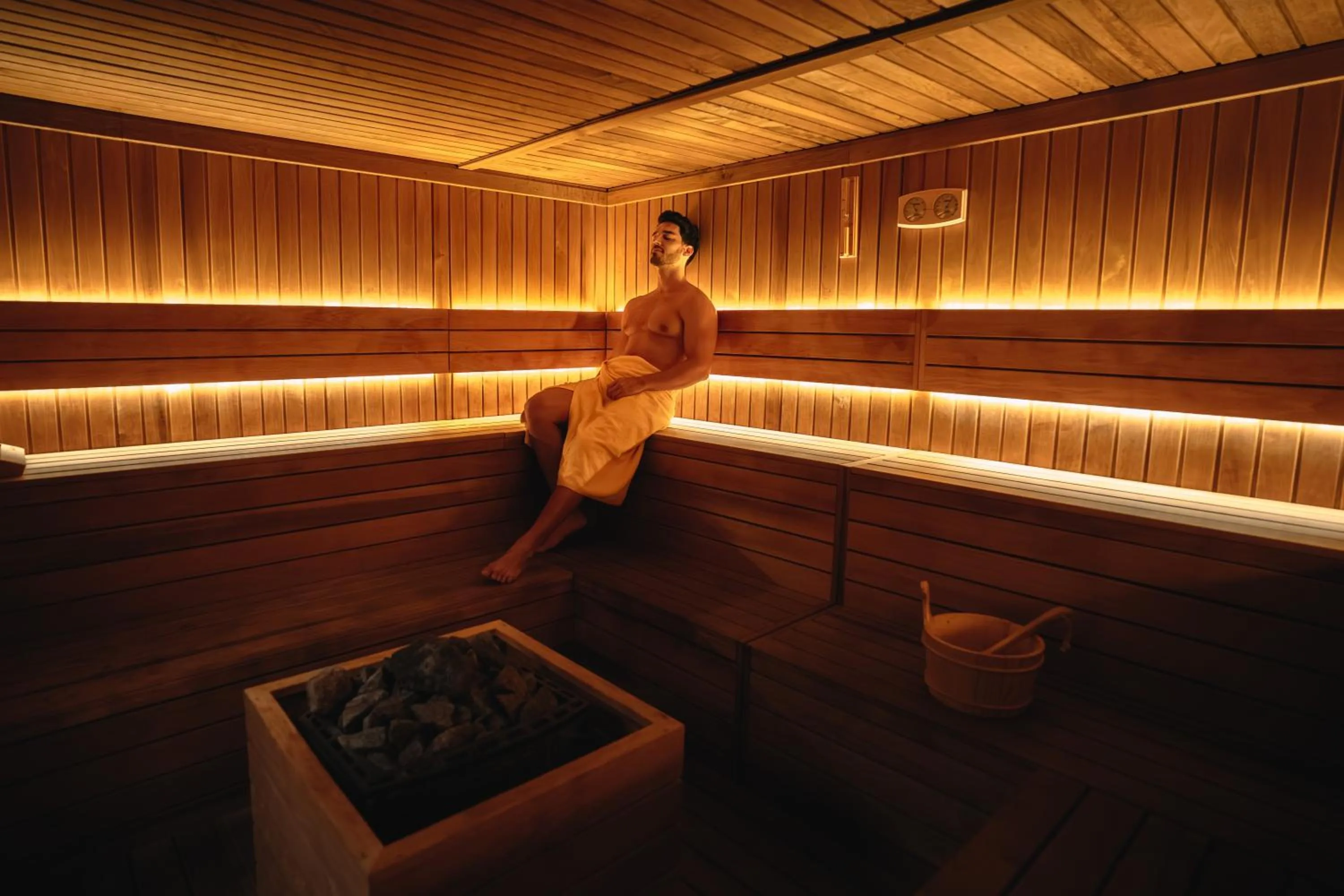 Sauna in Magma Resort Santorini, In The Unbound Collection By Hyatt