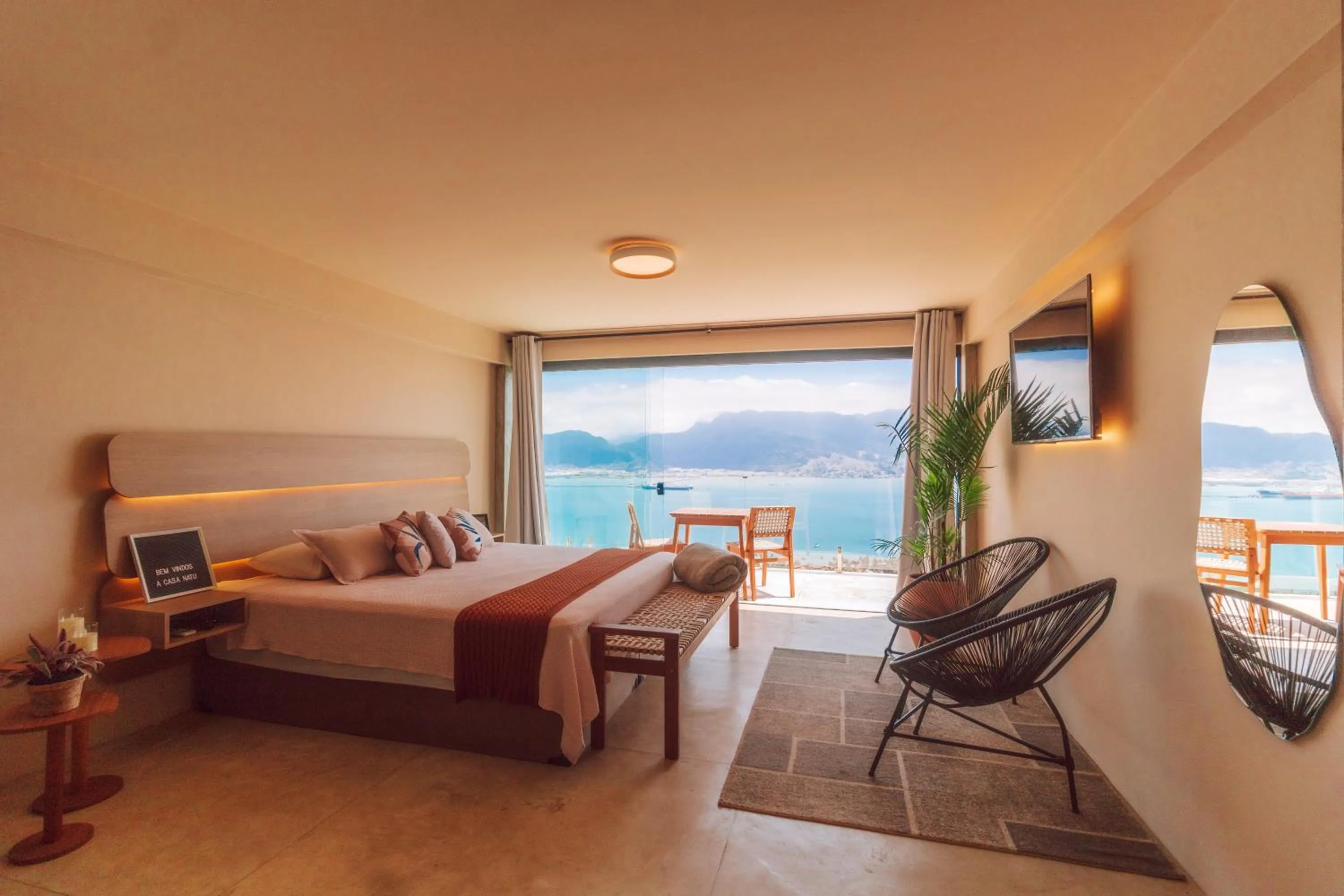 View (from property/room), Bed in Casa Natu Ilhabela Mirante