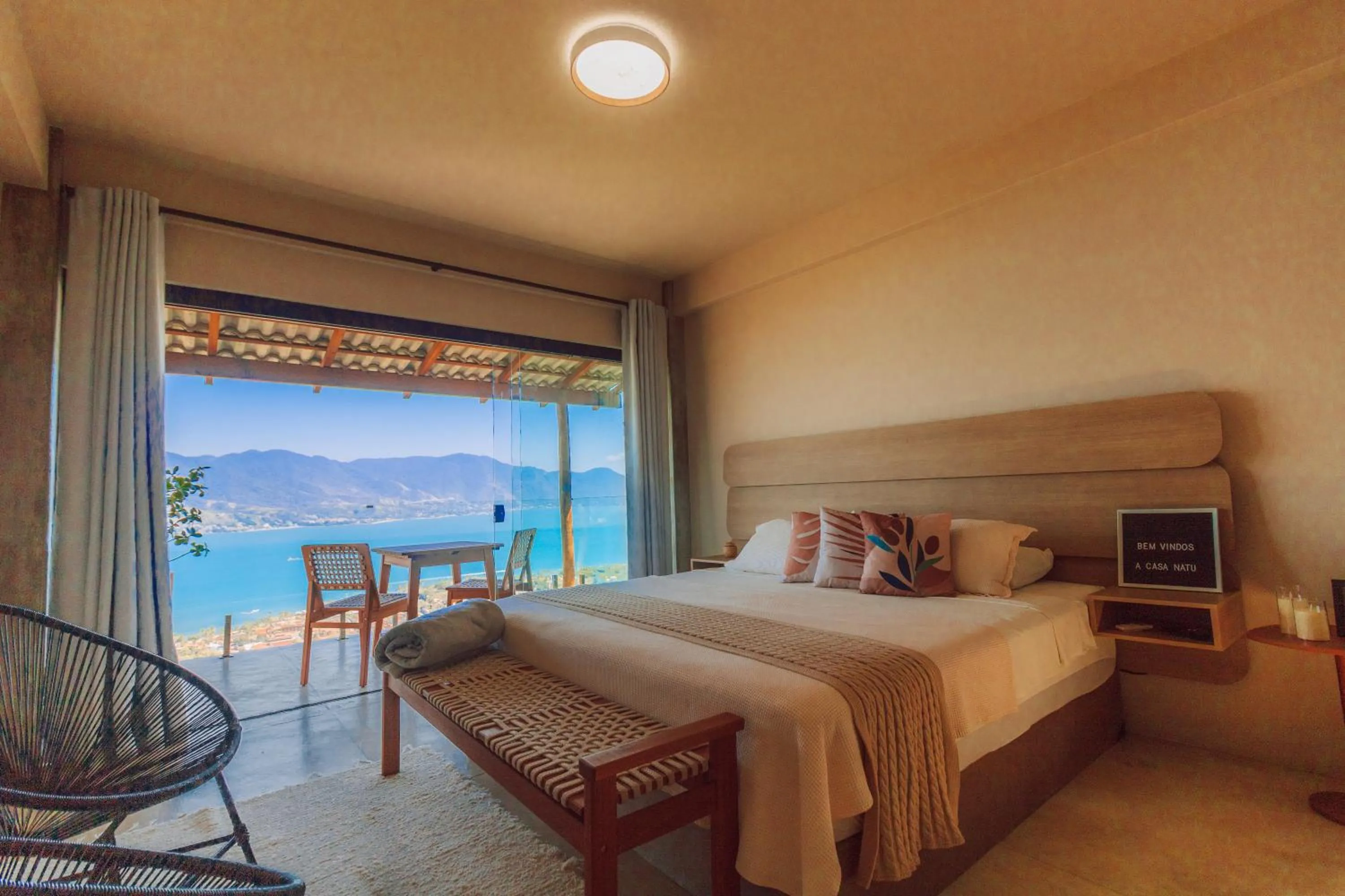 View (from property/room), Bed in Casa Natu Ilhabela Mirante