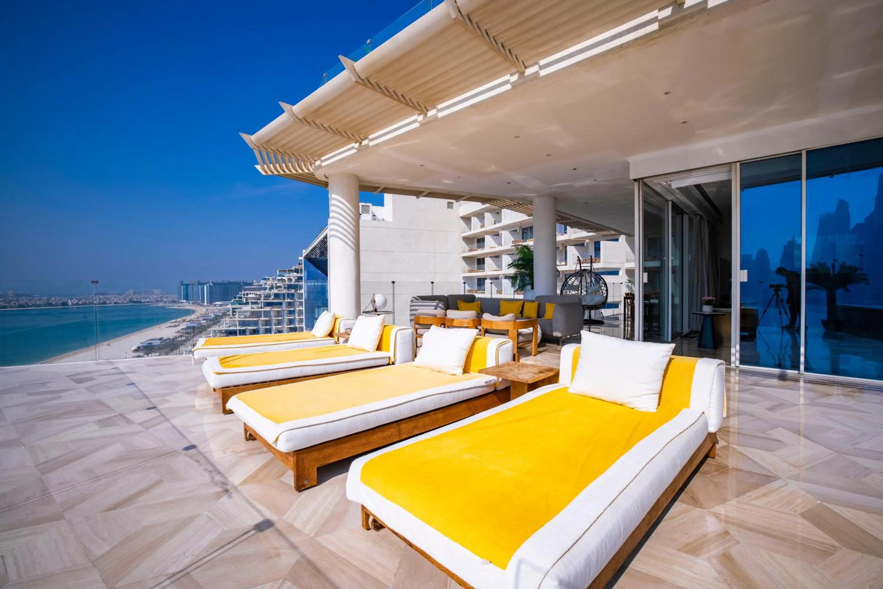 sunbed in Five Palm Luxury Penthouse Full Marina View & Private Pool
