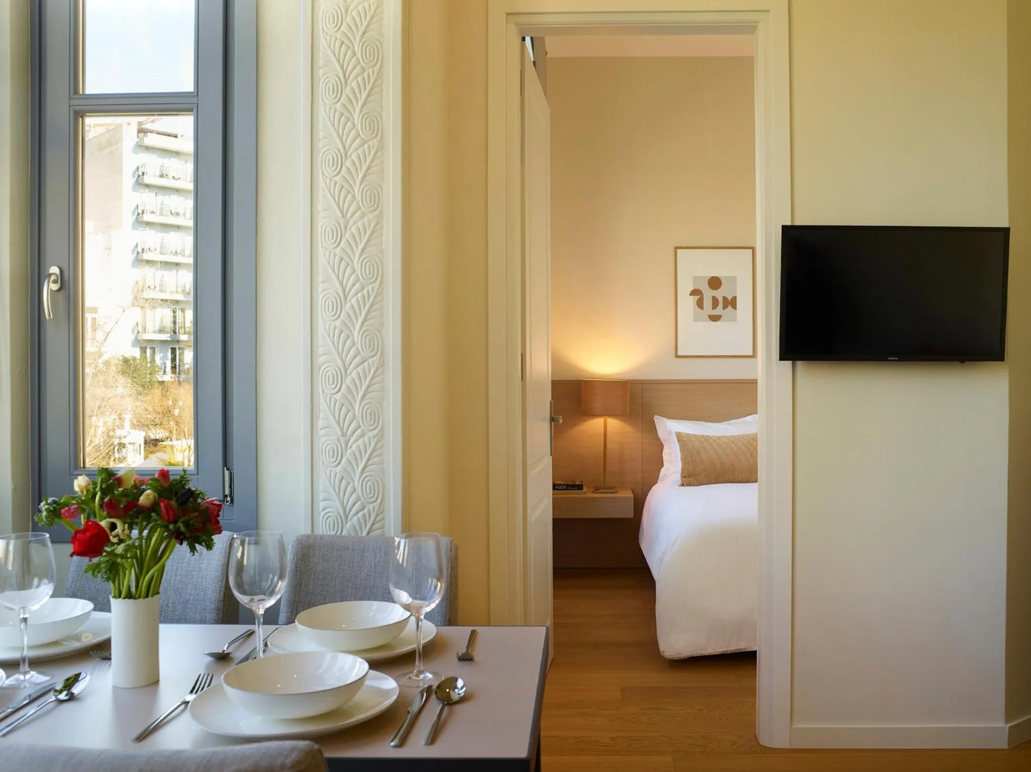 Dining area, Bed in Del Taso 1850