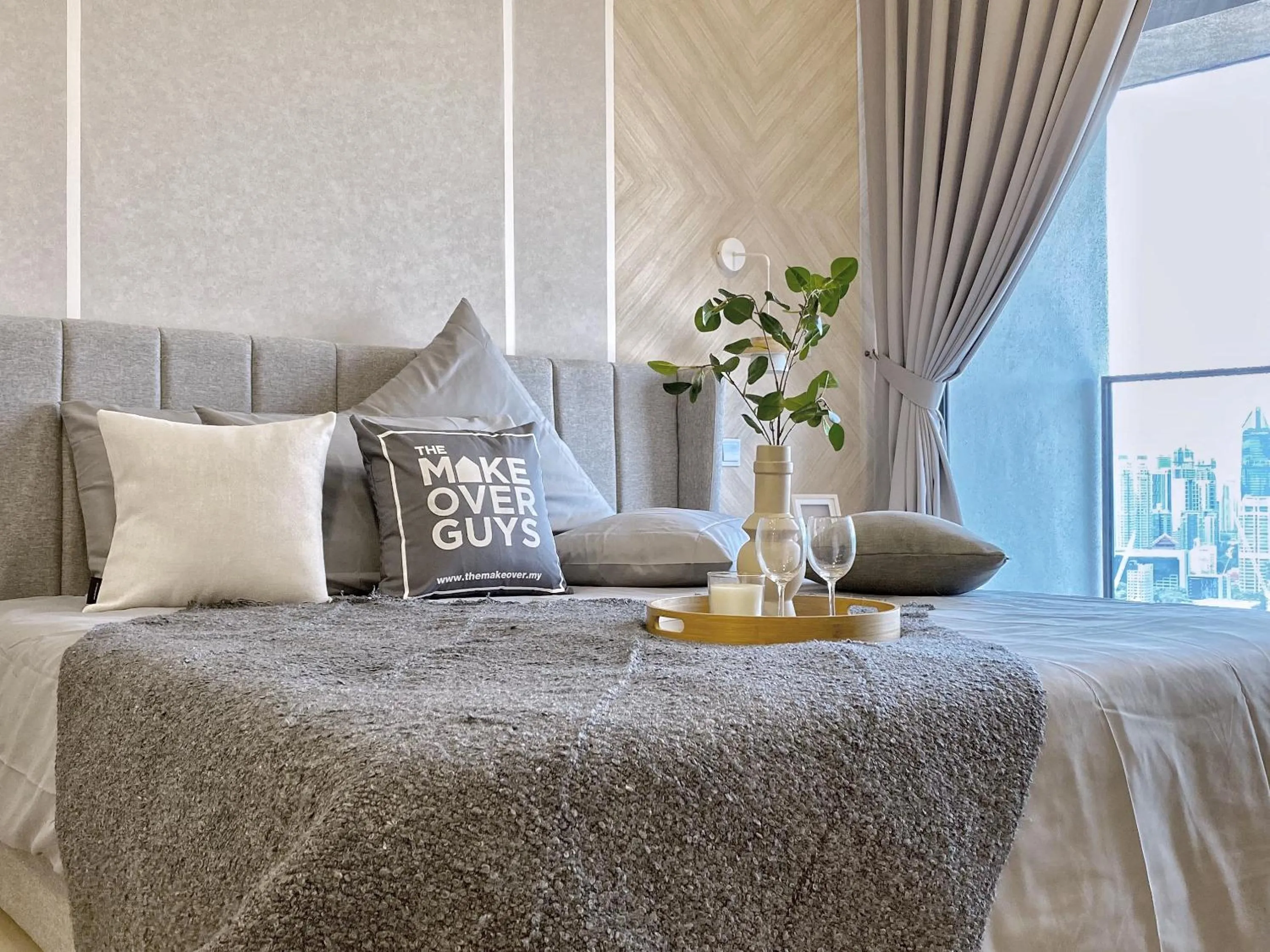 Bedroom, Bed in Continew Residence by HomeBrickz