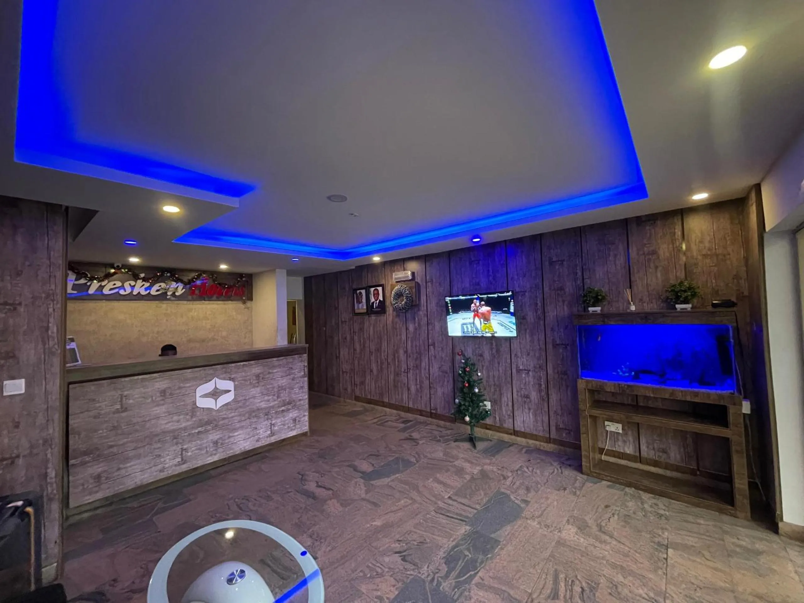 Communal lounge/ TV room in Presken Hotel Fajodd-4, Allen, Ikeja, Lagos