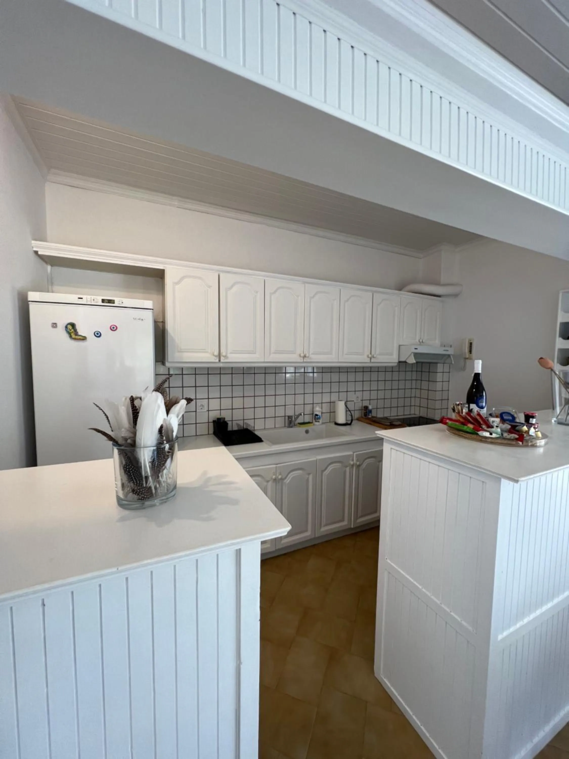 Kitchen or kitchenette in Stavento Apartments