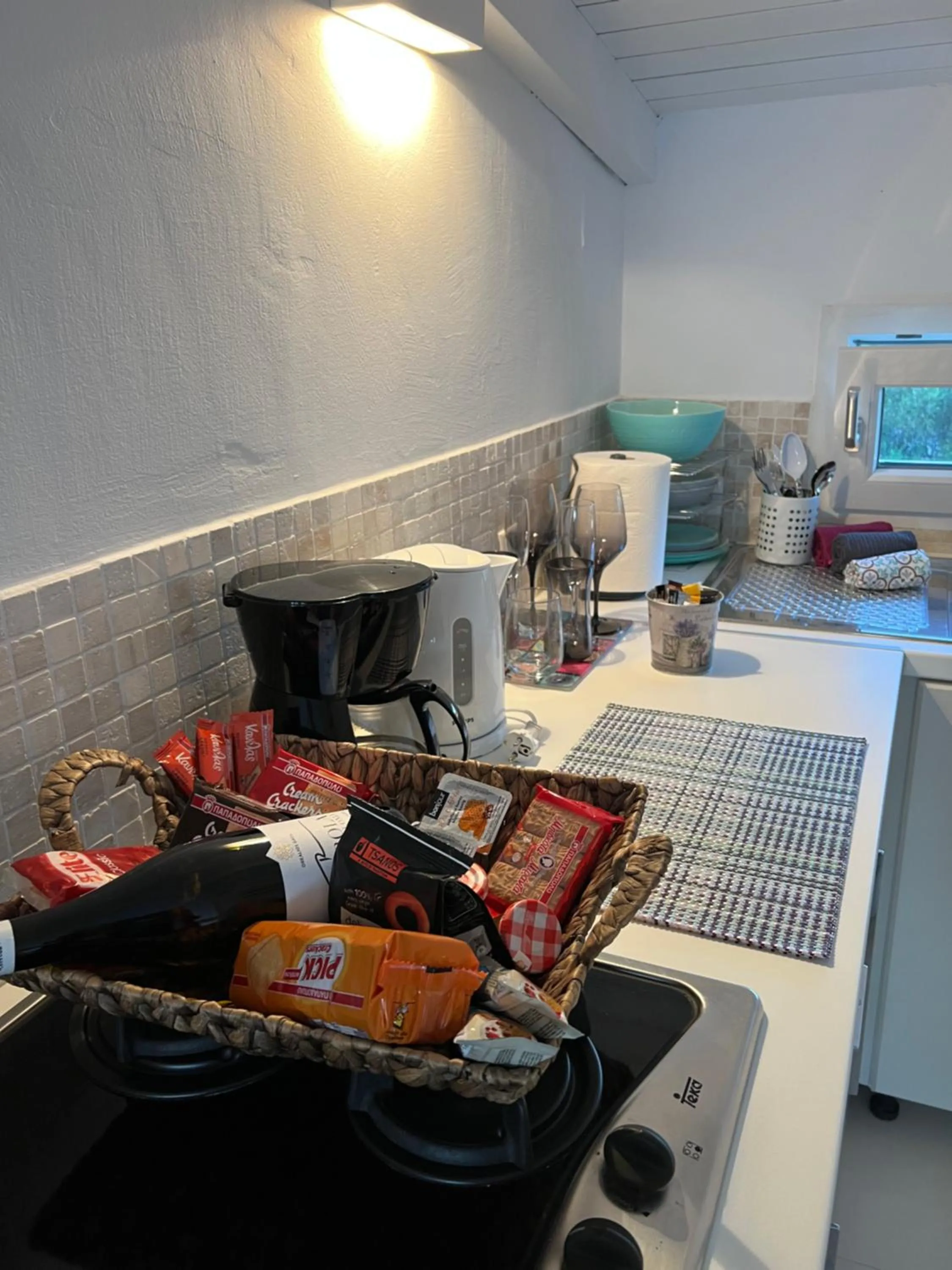 Kitchen or kitchenette in Stavento Apartments