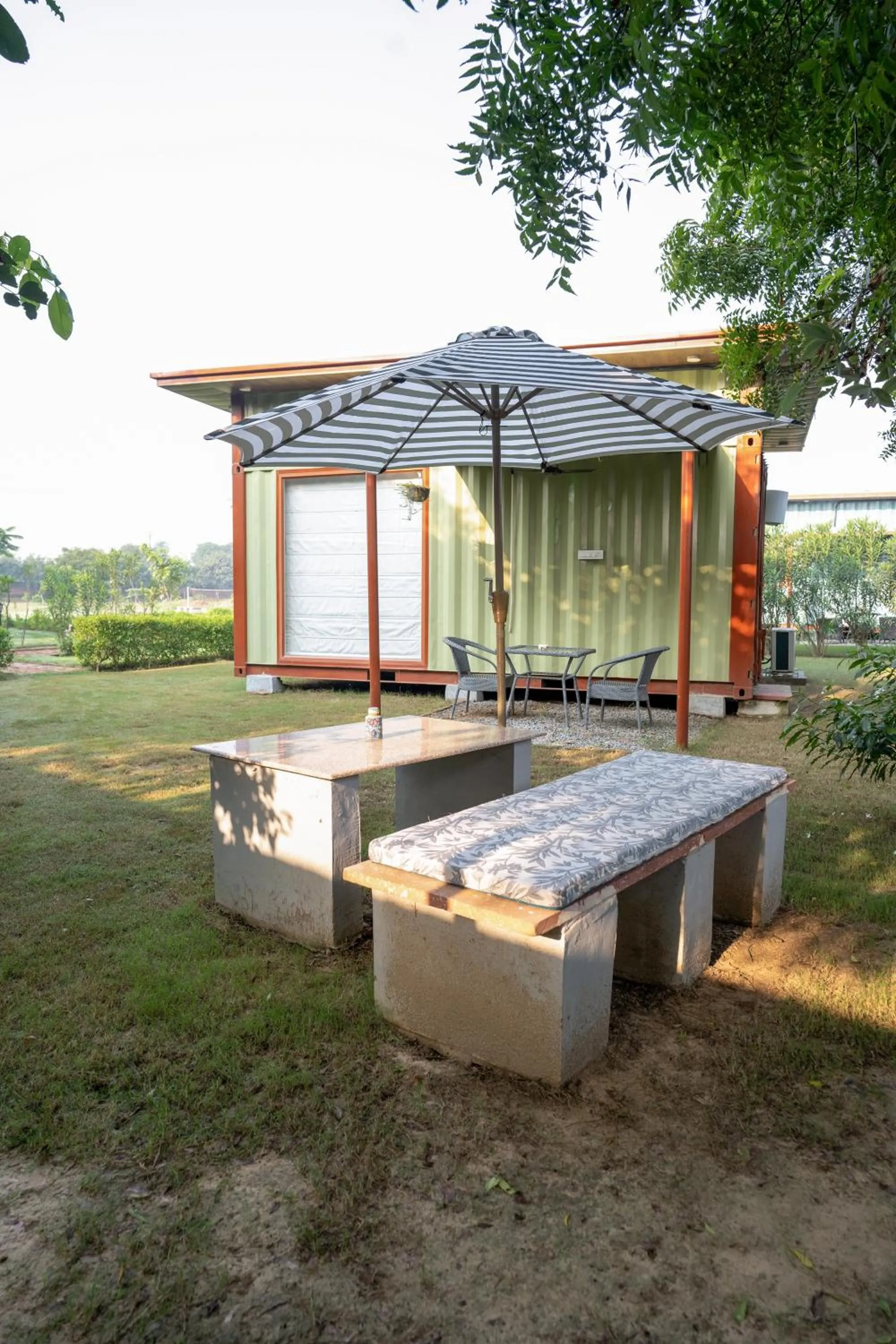 Seating area in Tree of Life Ecotainers Agra