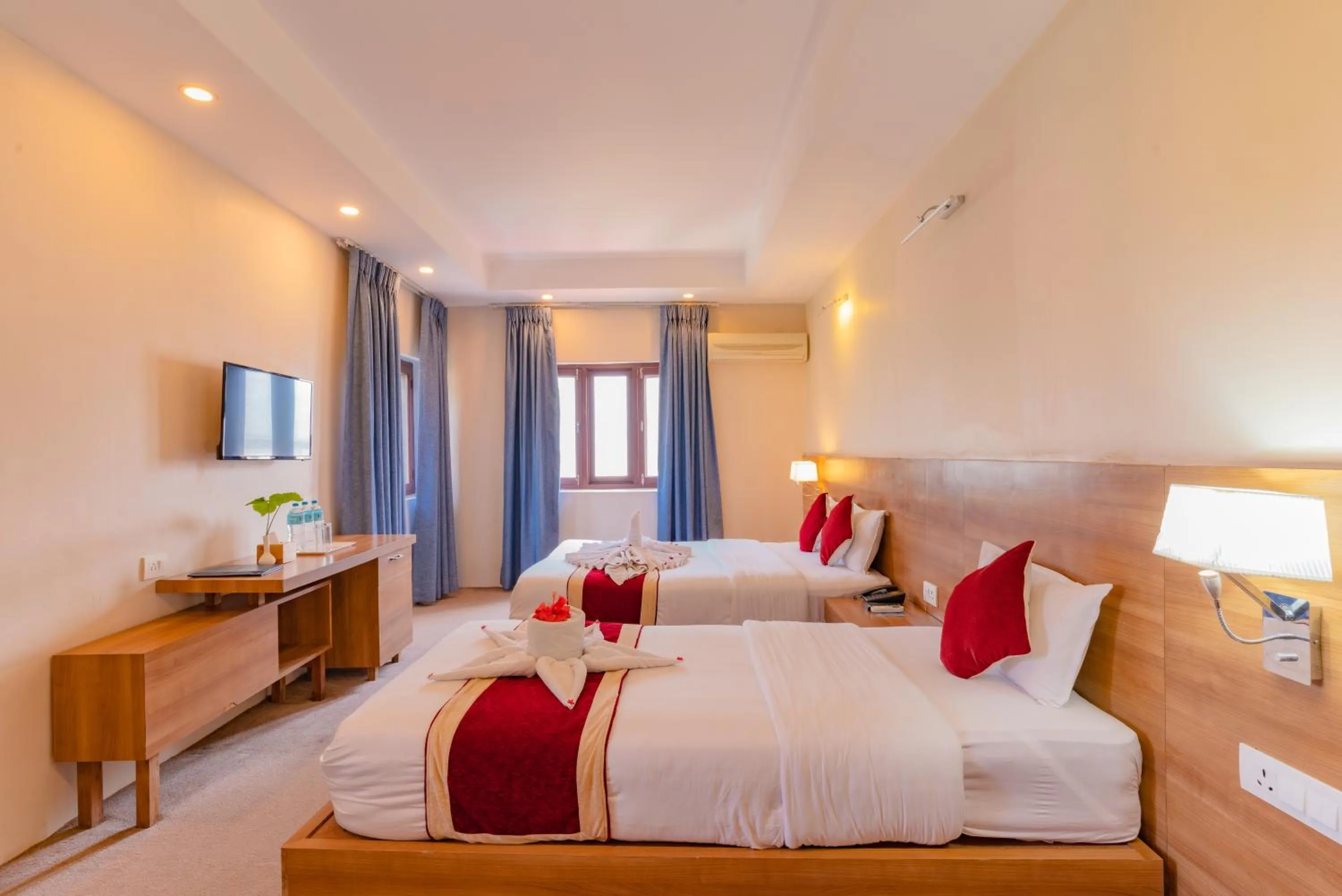 Bed in Siddhartha Resort, Chisapani