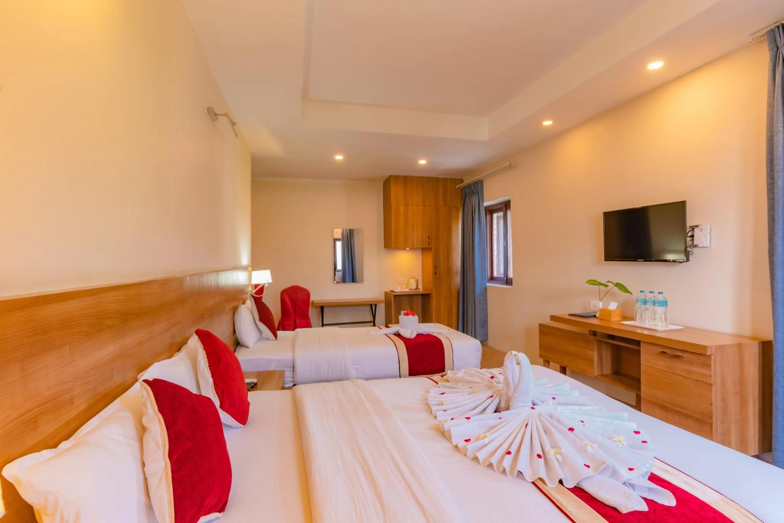 Bed in Siddhartha Resort, Chisapani