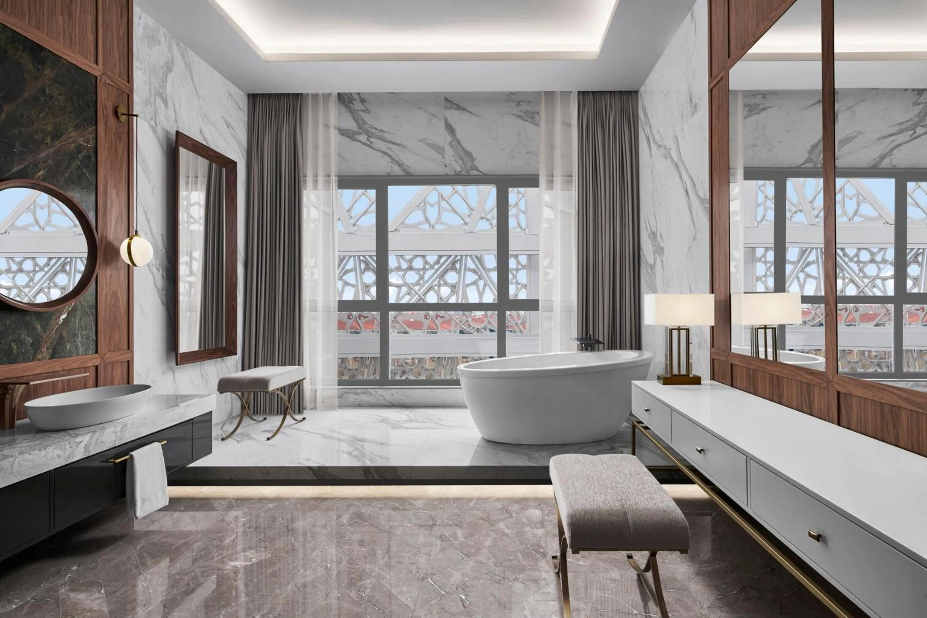 Bathroom, Bed in JW Marriott Hotel Istanbul Marmara Sea