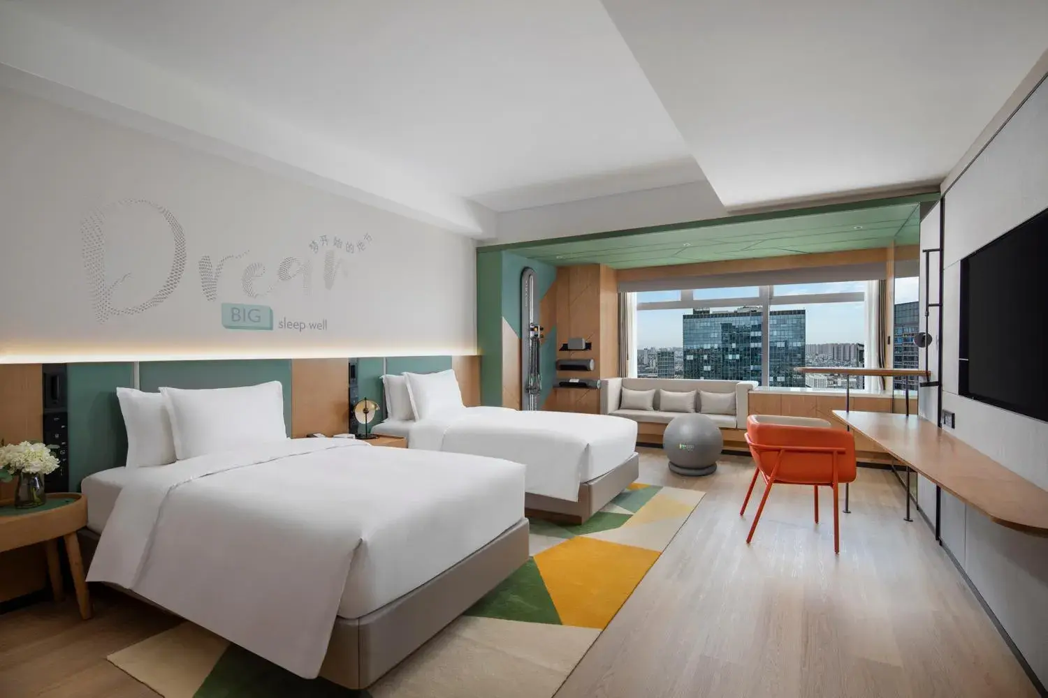 Premium Double Room with Two Double Beds in EVEN Hotel Chengdu Jinniu by IHG Premium Double Room with Two Double Beds in EVEN Hotel Chengdu Jinniu by IHG