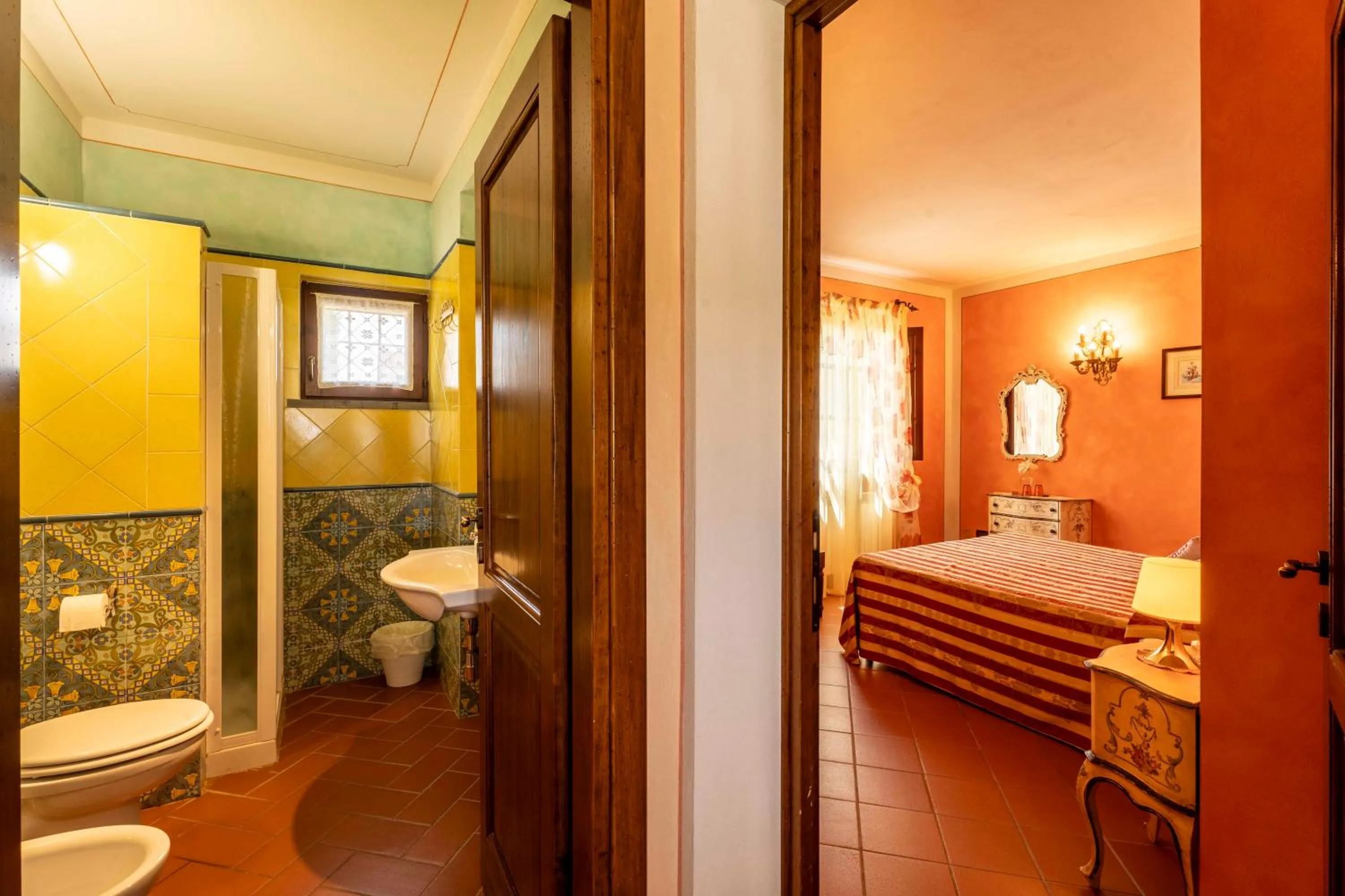 Bathroom, Bed in Villa Antica Sosta Renai