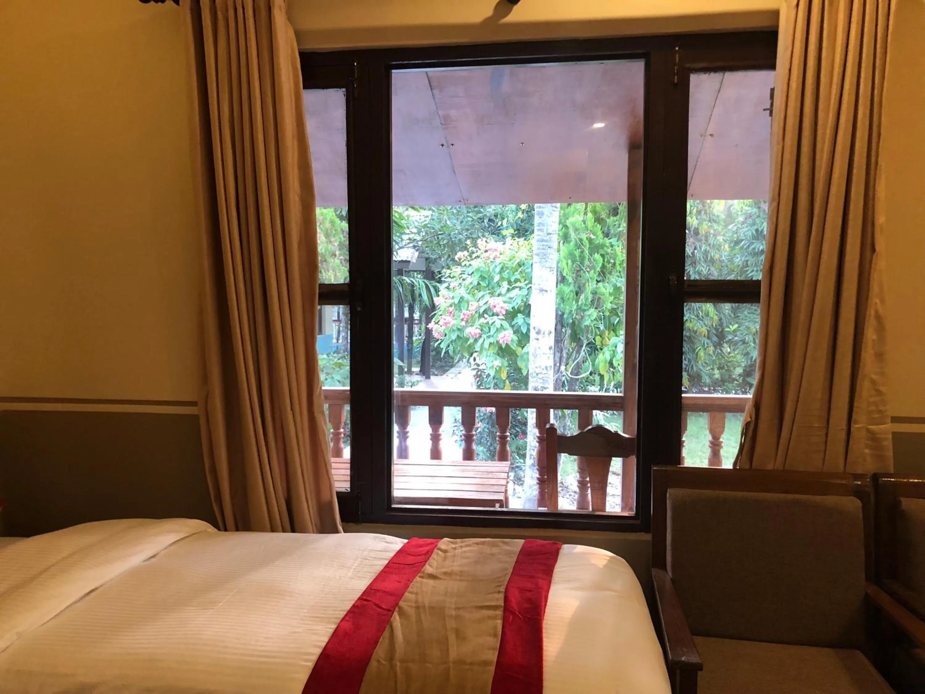 View (from property/room), Bed in Jungle Safari Resort