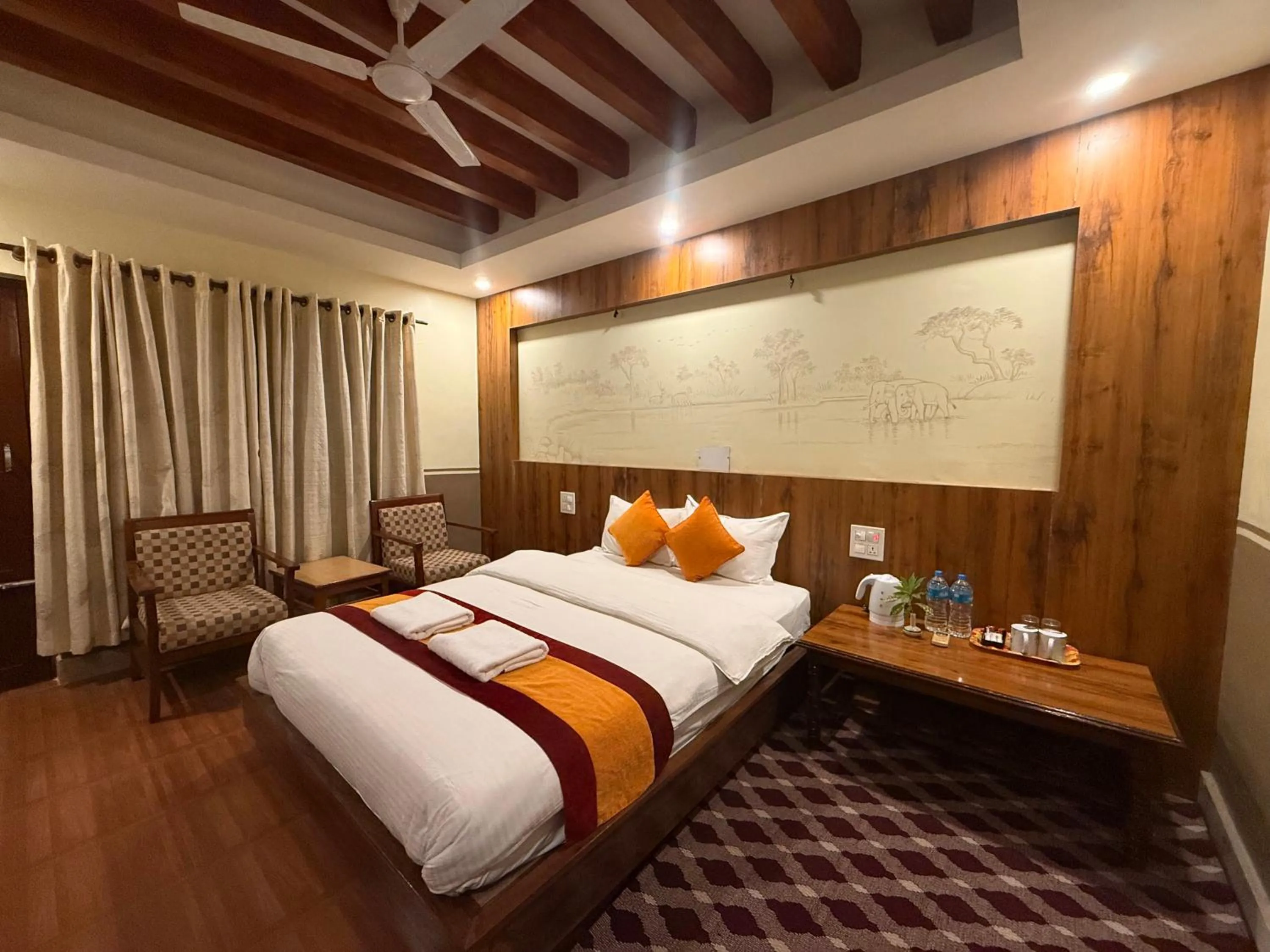 Bed in Jungle Safari Resort