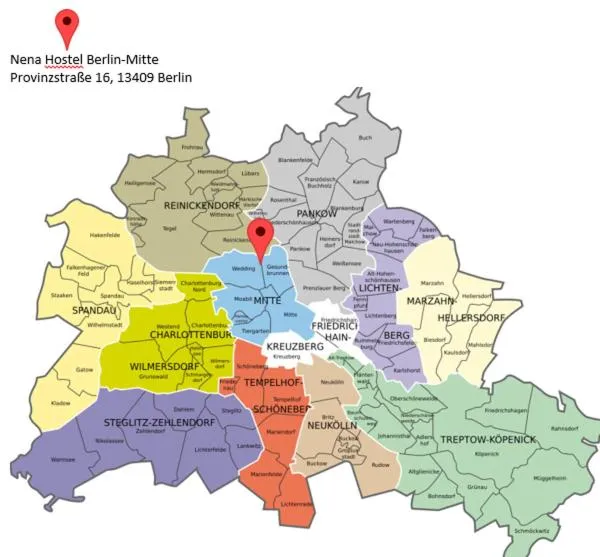 Location in Nena Hostel Berlin