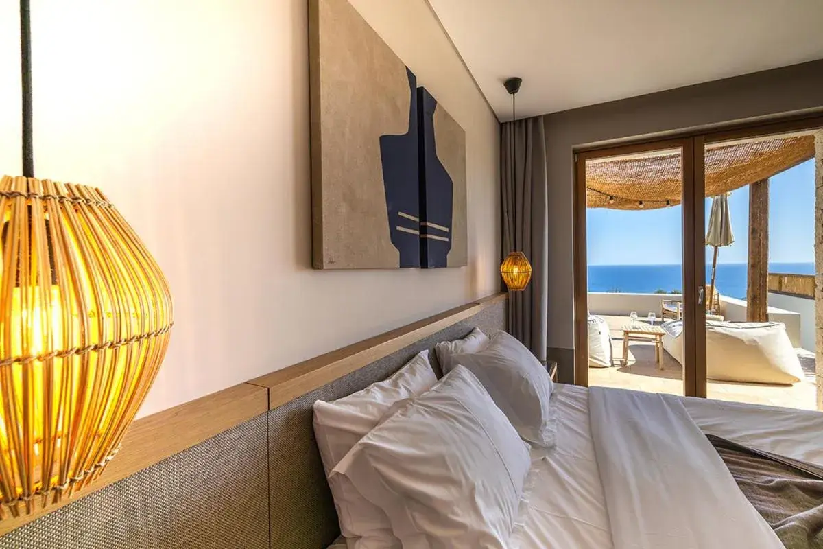 Bed in Eliamos Villas Hotel & Spa Bed in Eliamos Villas Hotel & Spa