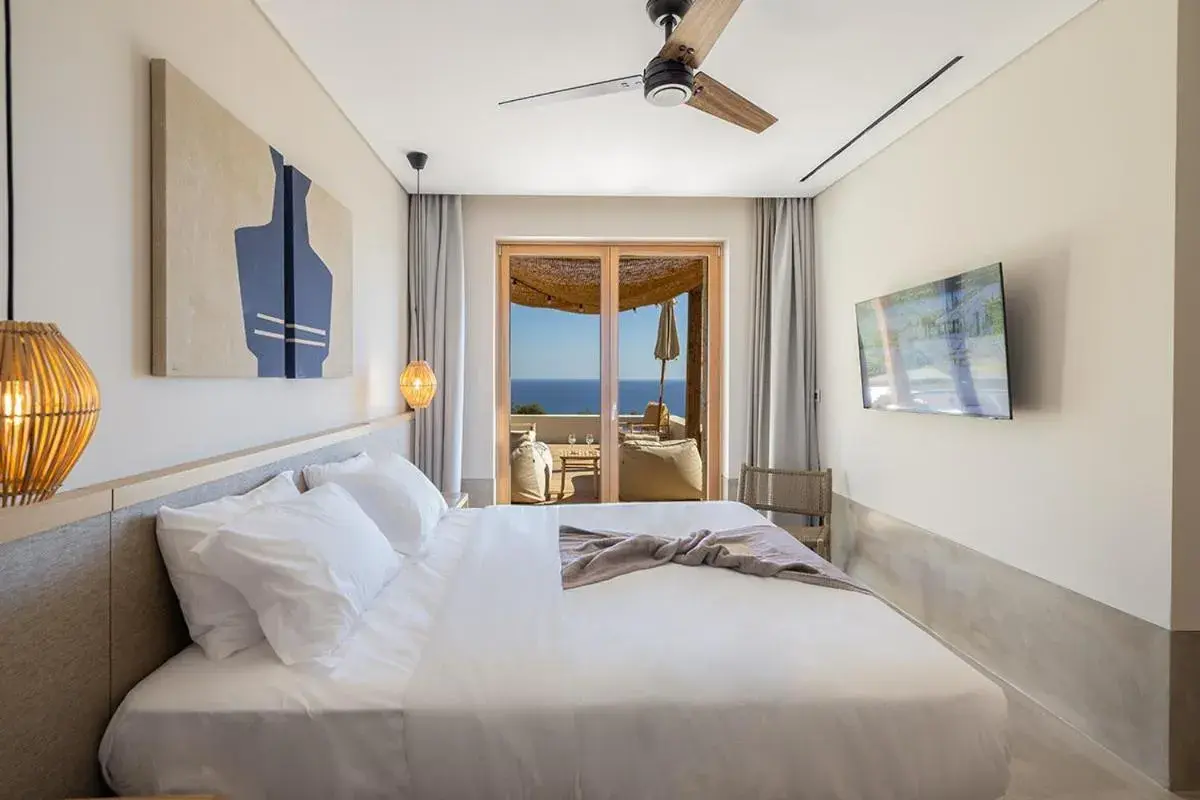 Bed in Eliamos Villas Hotel & Spa Bed in Eliamos Villas Hotel & Spa