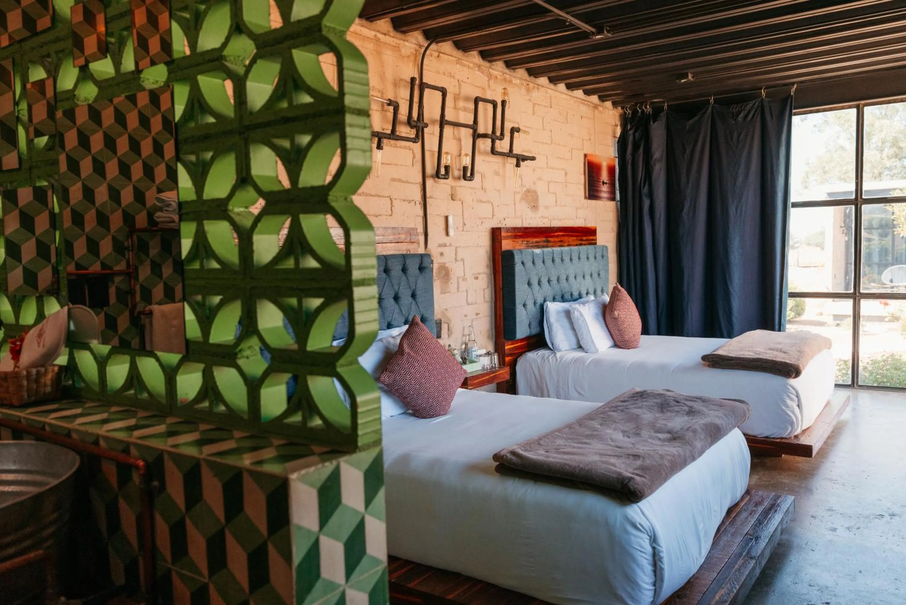 Bed in Hotel Los Amantes Valle de Guadalupe