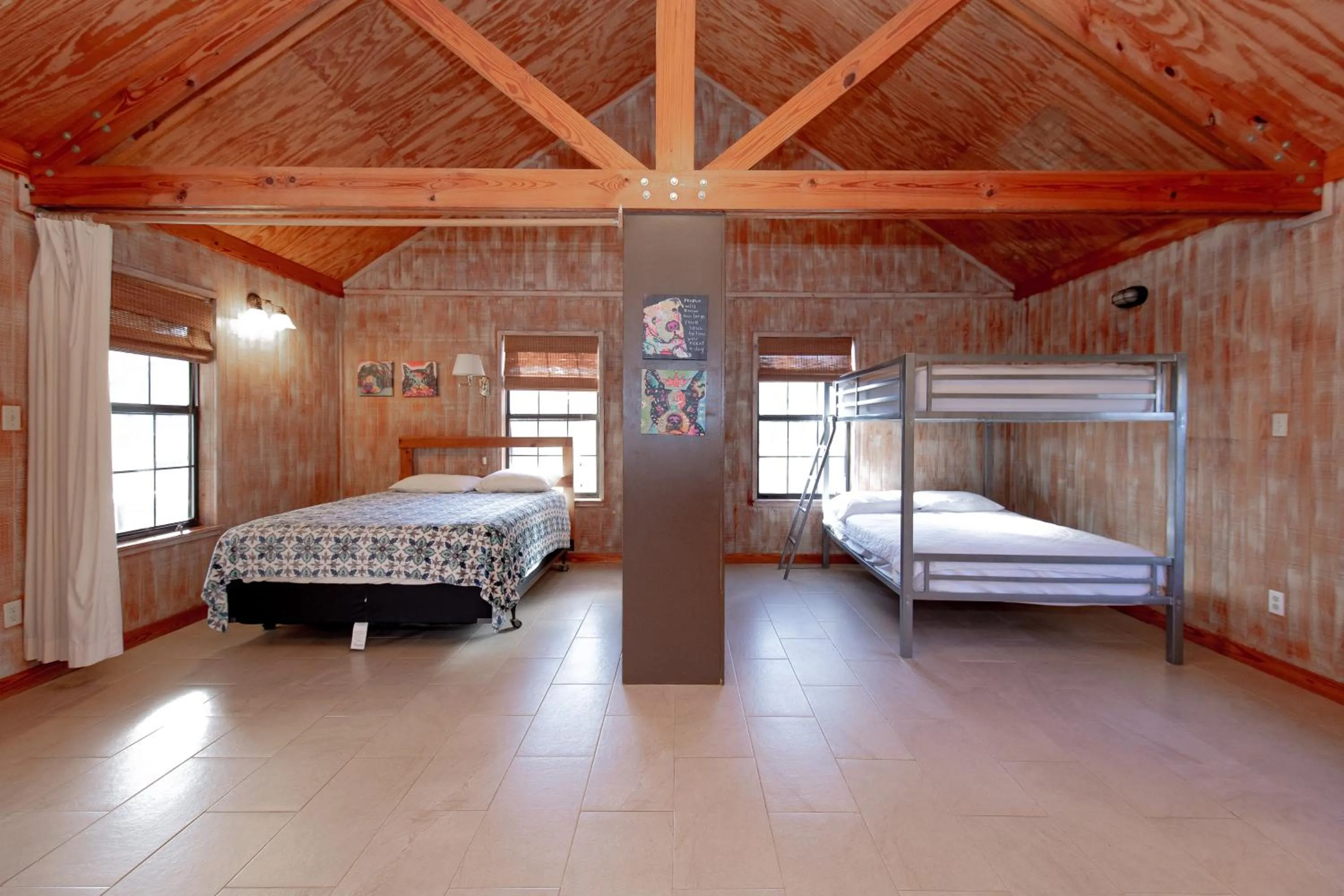 Bed in Seven Bluff Cabins